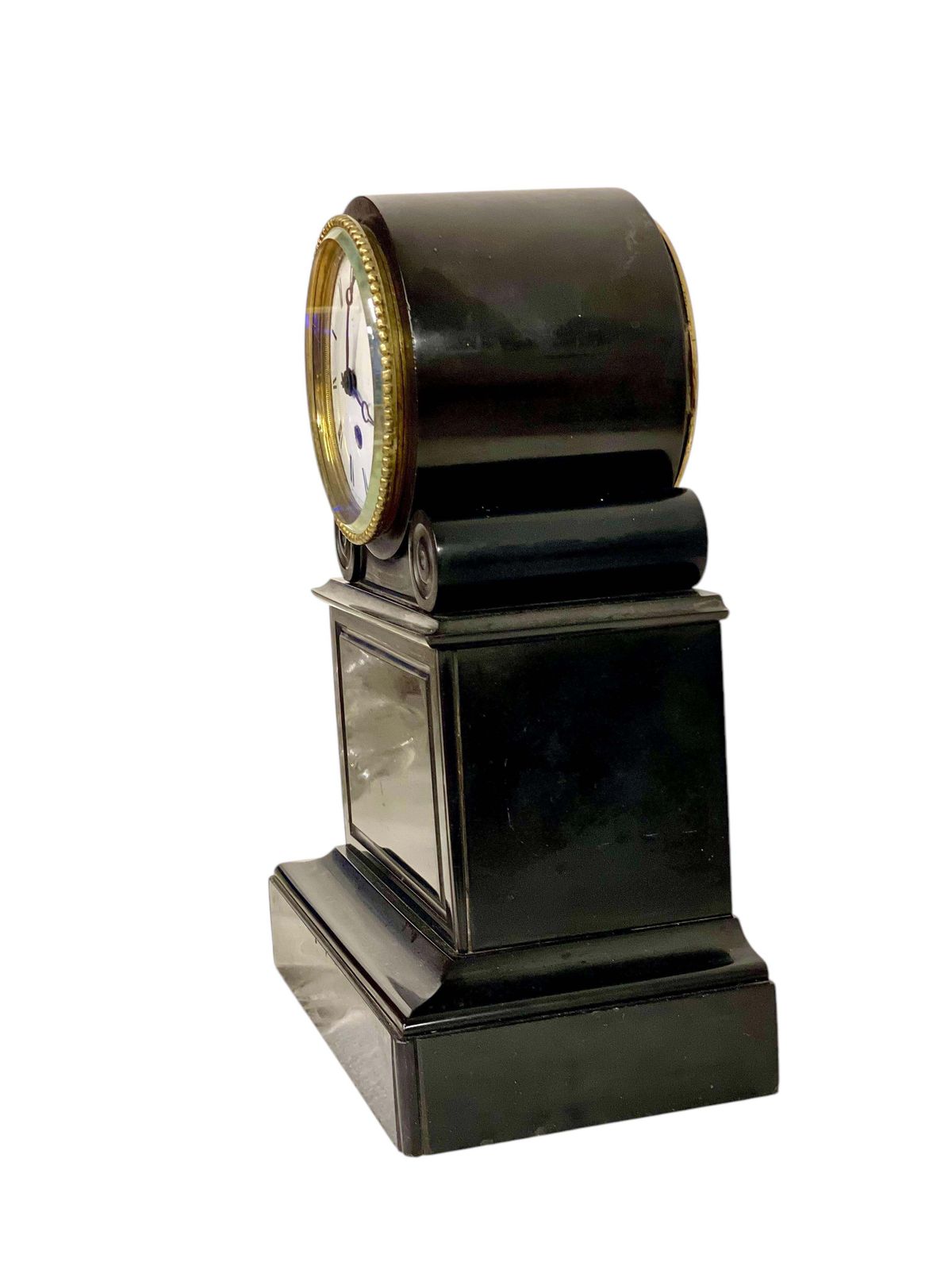19th Century Black Marble Mantel Clock photo vinterior