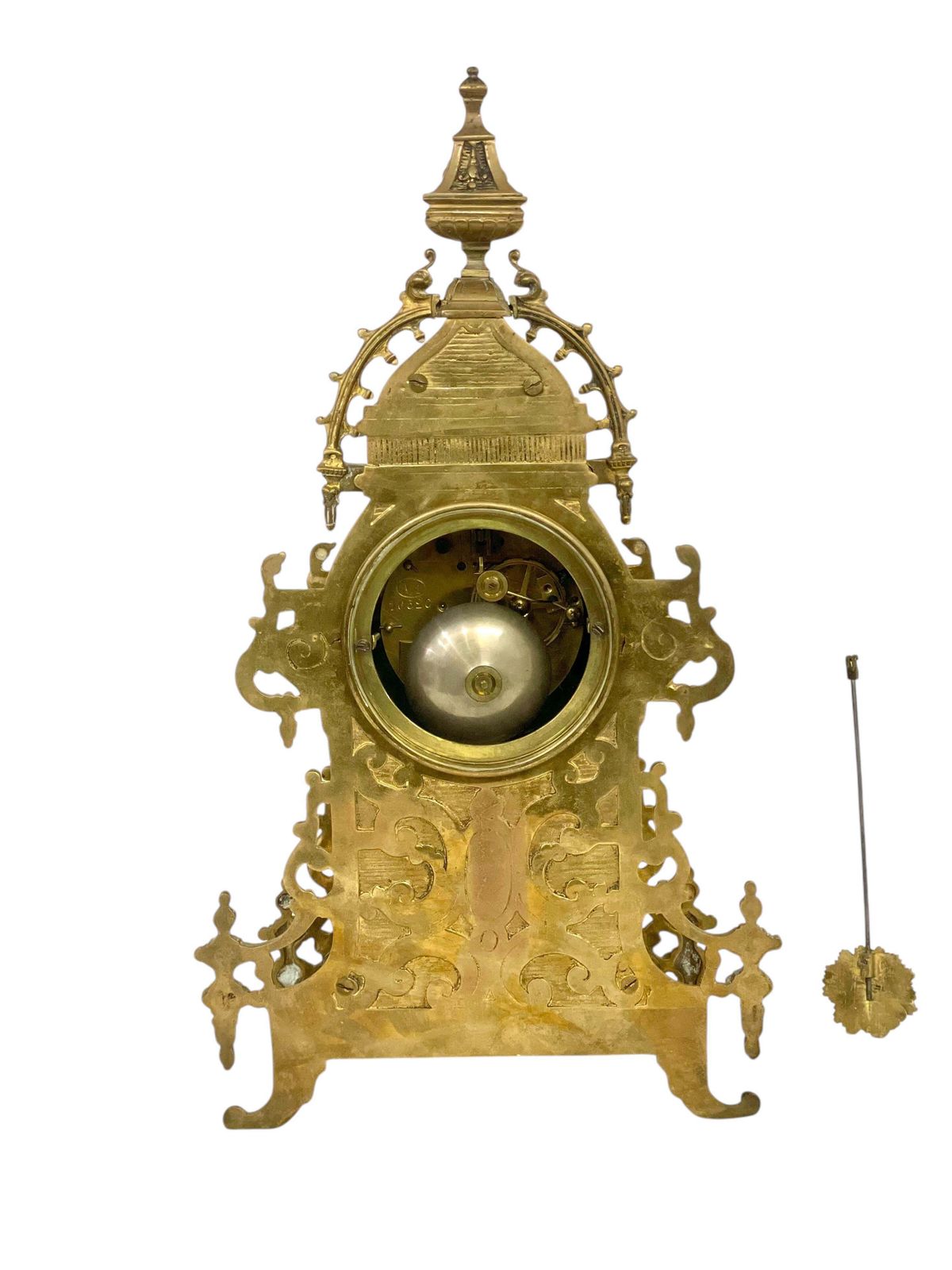 Home Decor 19th Century Gilt Bronze Cathedral Mantel Clock photo