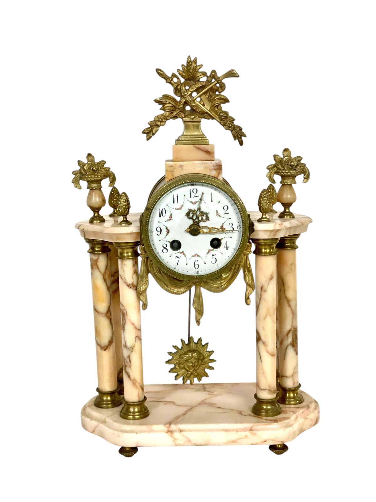 19th Century Large Marble And Ormolu Clock Garniture photo for sale