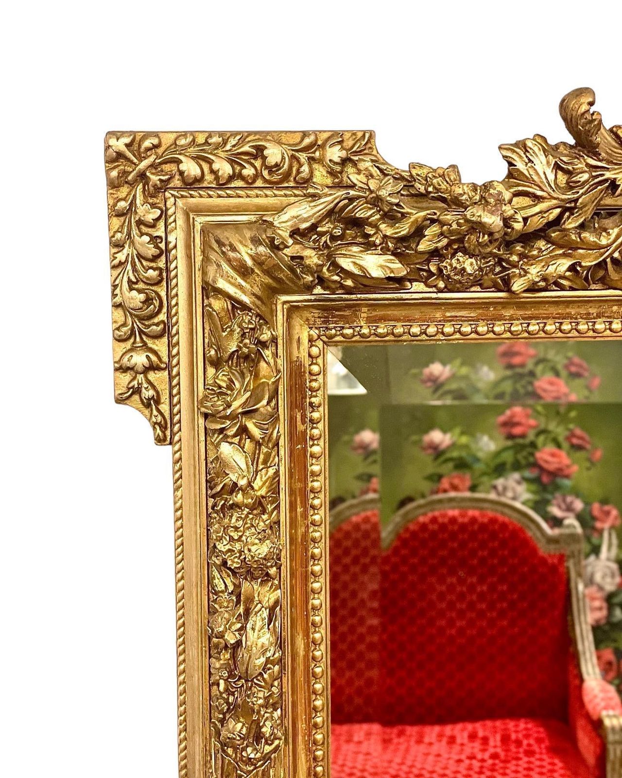 19th Century Outstanding Ornate Giltwood Mirror photo for sale