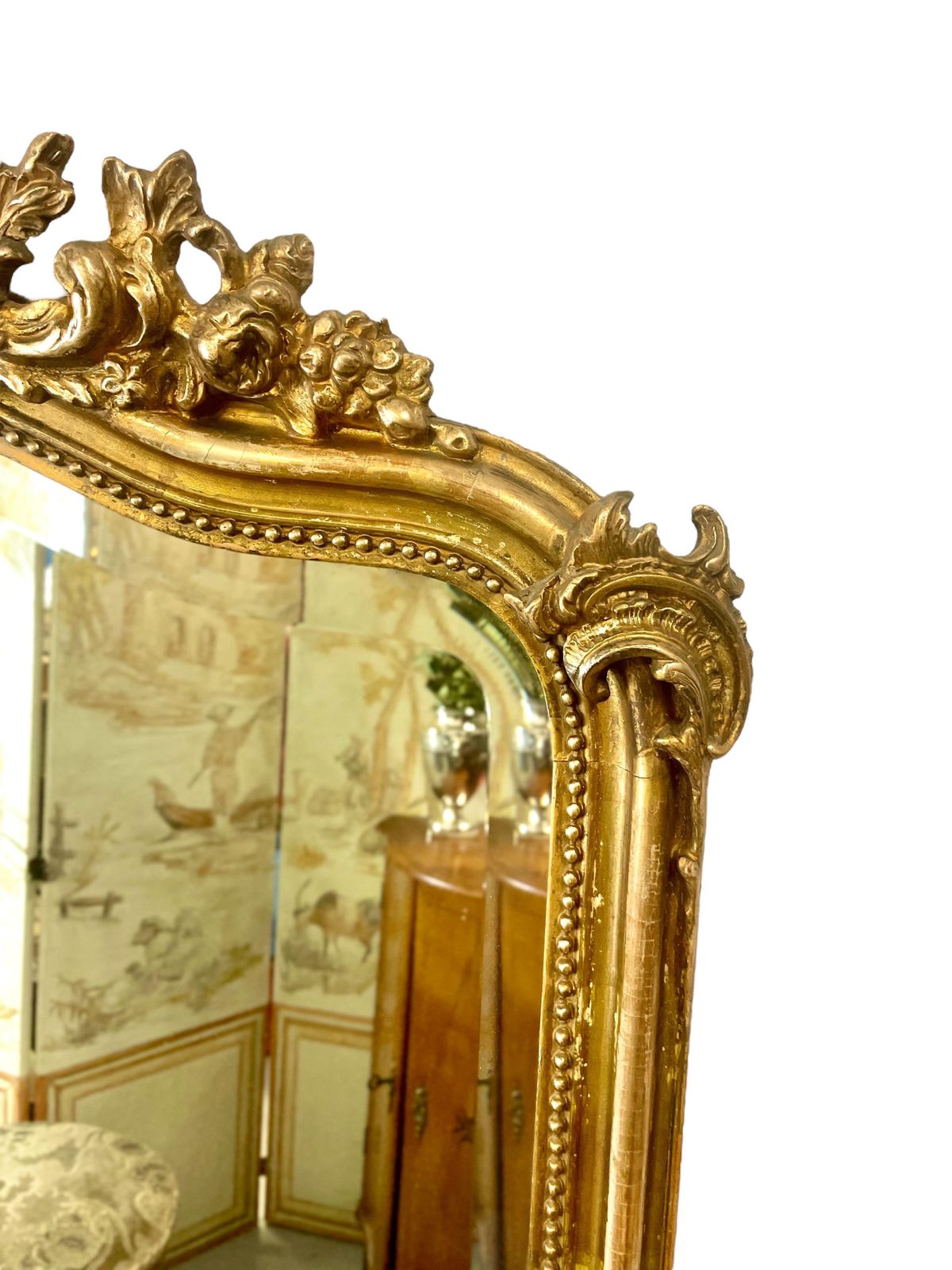 19th Century Louis XV Style Gilt Overmantle Mirror photo for sale