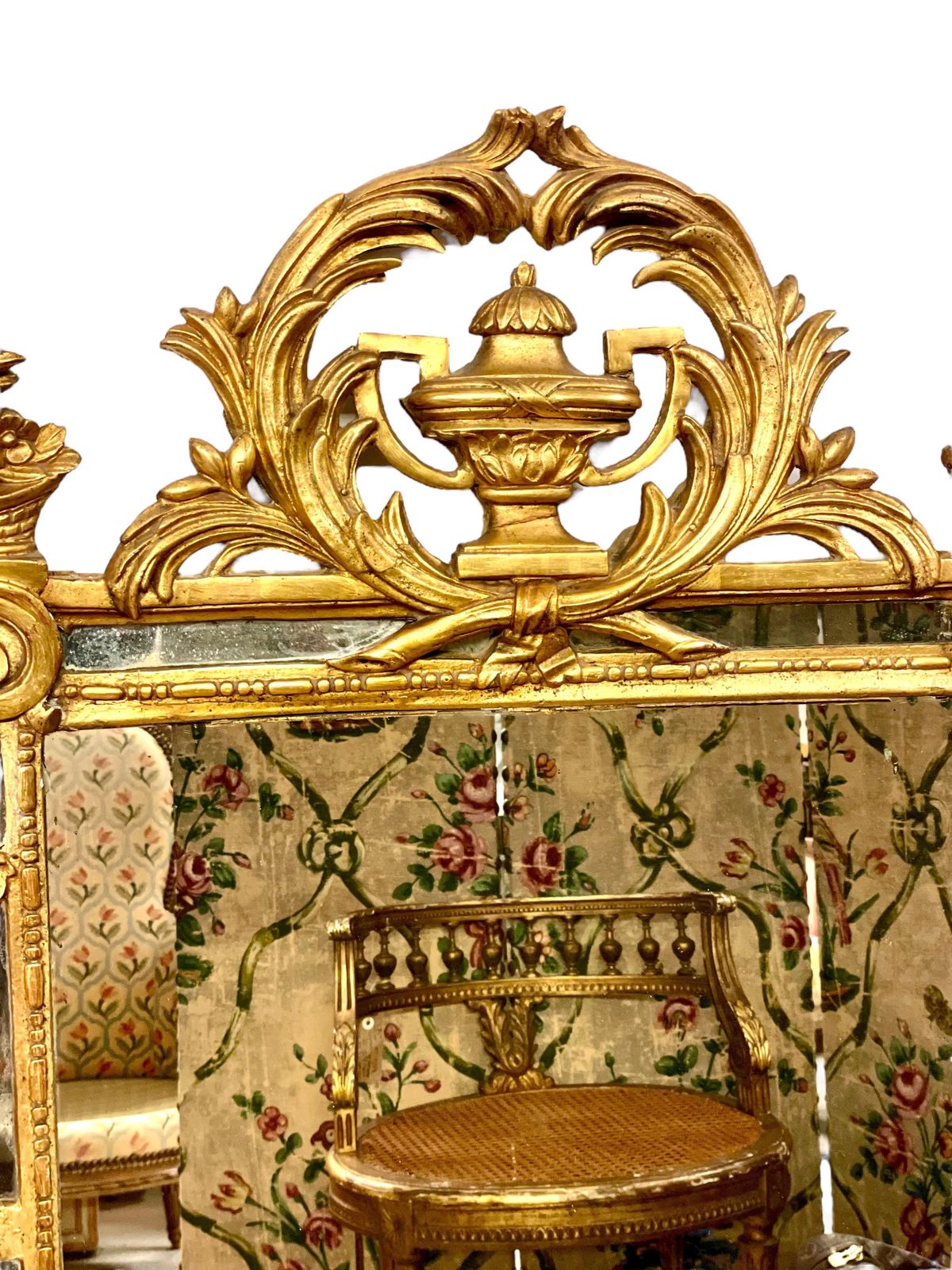 18th Century Louis XVI Period Giltwood Pareclose Mirror photo furniture