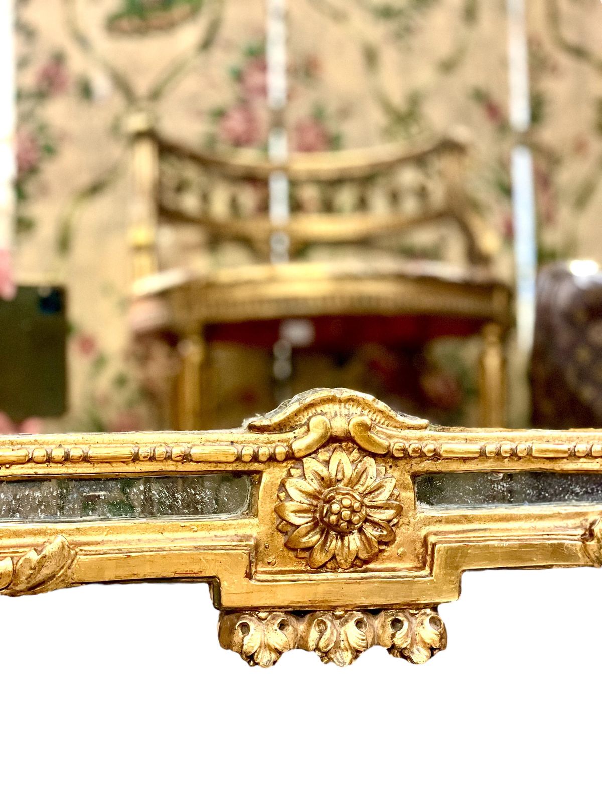 18th Century Louis XVI Period Giltwood Pareclose Mirror photo Home Decor