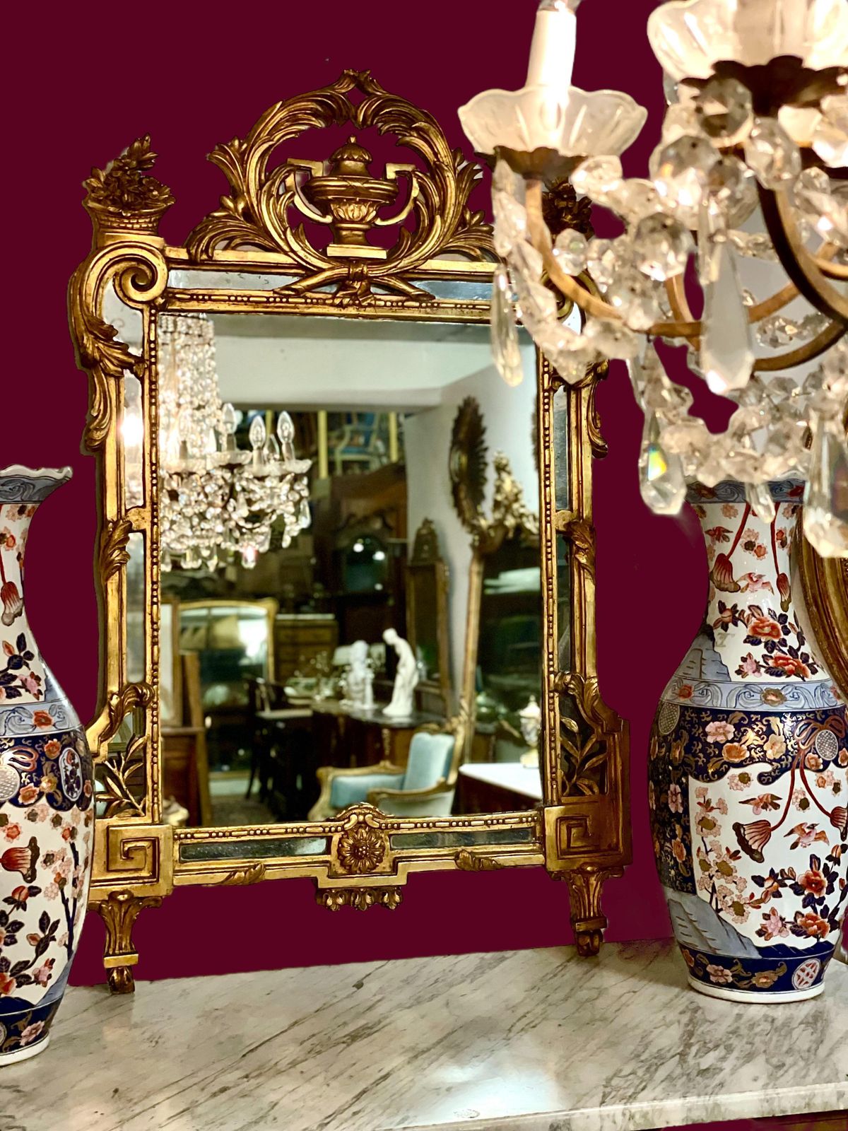 photo vinterior 18th Century Louis XVI Period Giltwood Pareclose Mirror