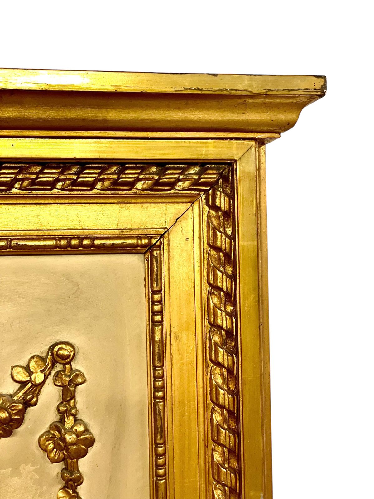 19th Century Louis XVI Trumeau Gilded Mirror With Mischievous Cherubs Design photo buy