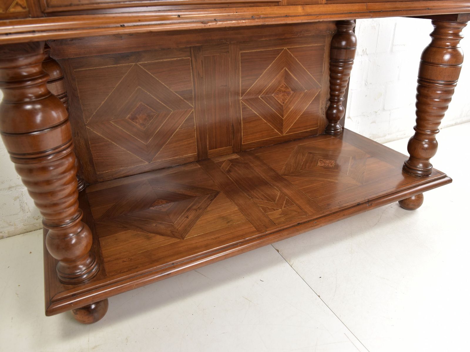 Antique! Cabinet Restored Baroque Circa 1720 Walnut Stollen Cabinet photo vintage