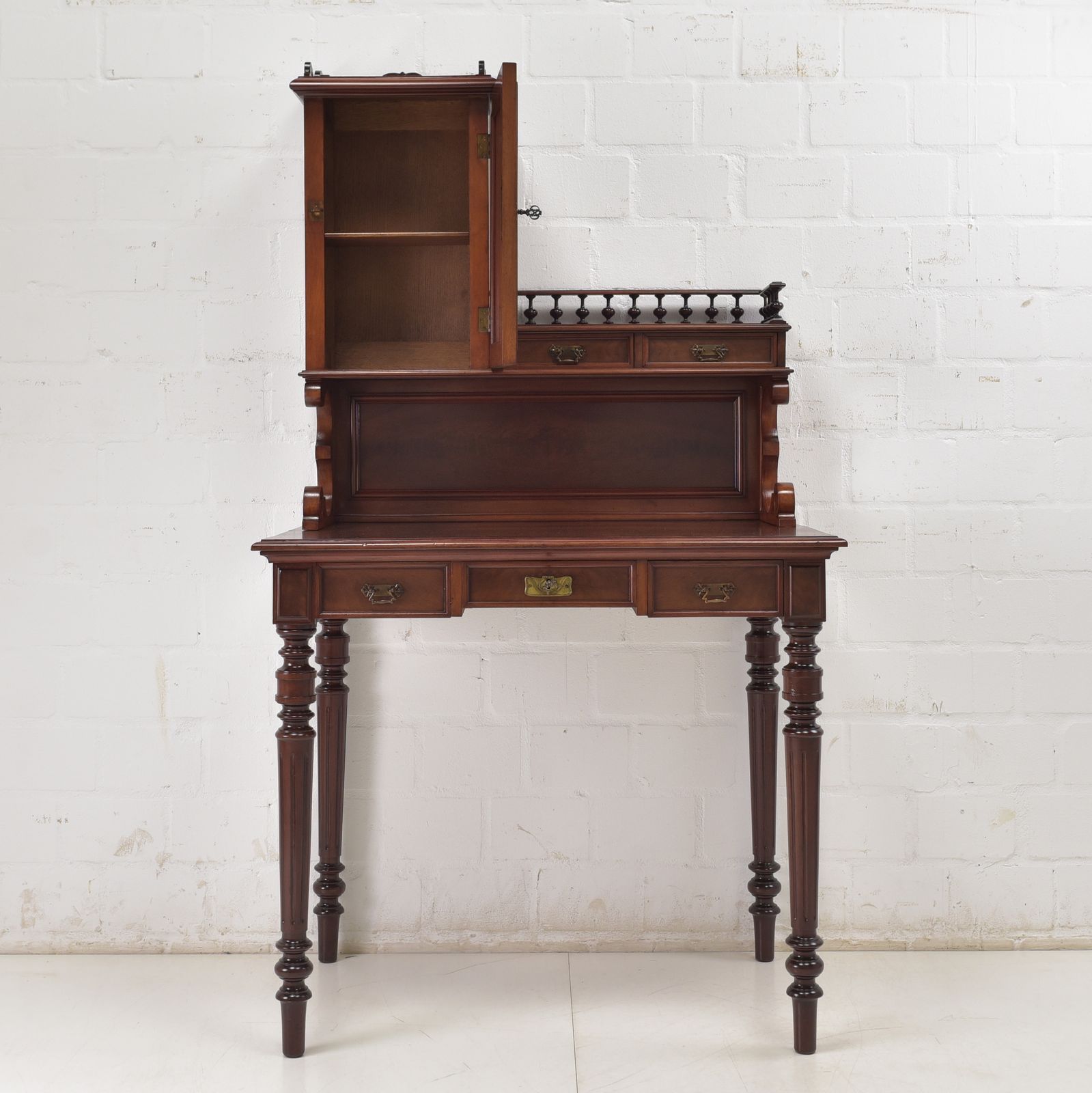 Antique! Ladies' Desk Restored Wilhelminian / Art Nouveau Mahogany Secretary photo for sale