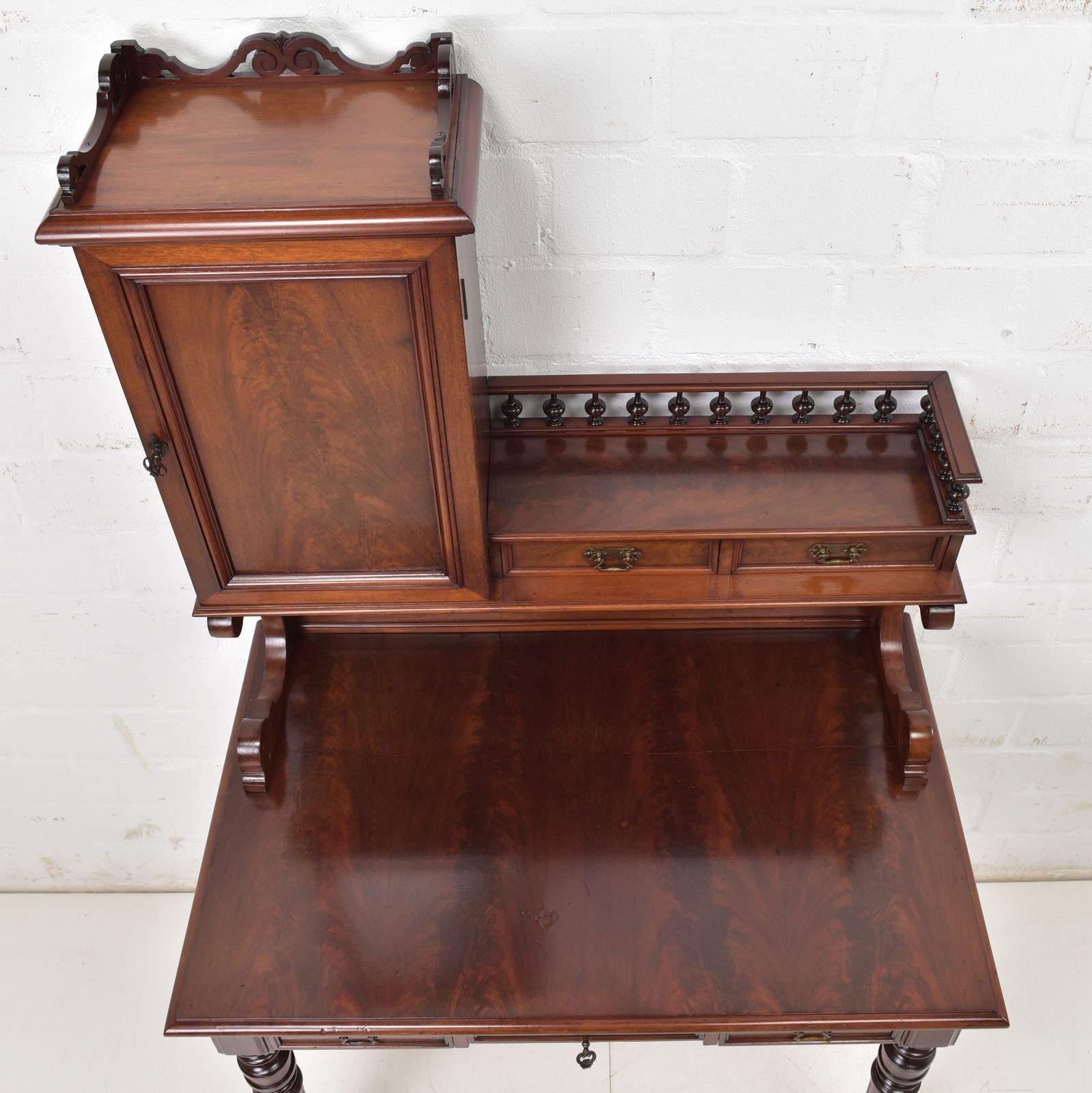 Antique! Ladies' Desk Restored Wilhelminian / Art Nouveau Mahogany Secretary photo 1374.0