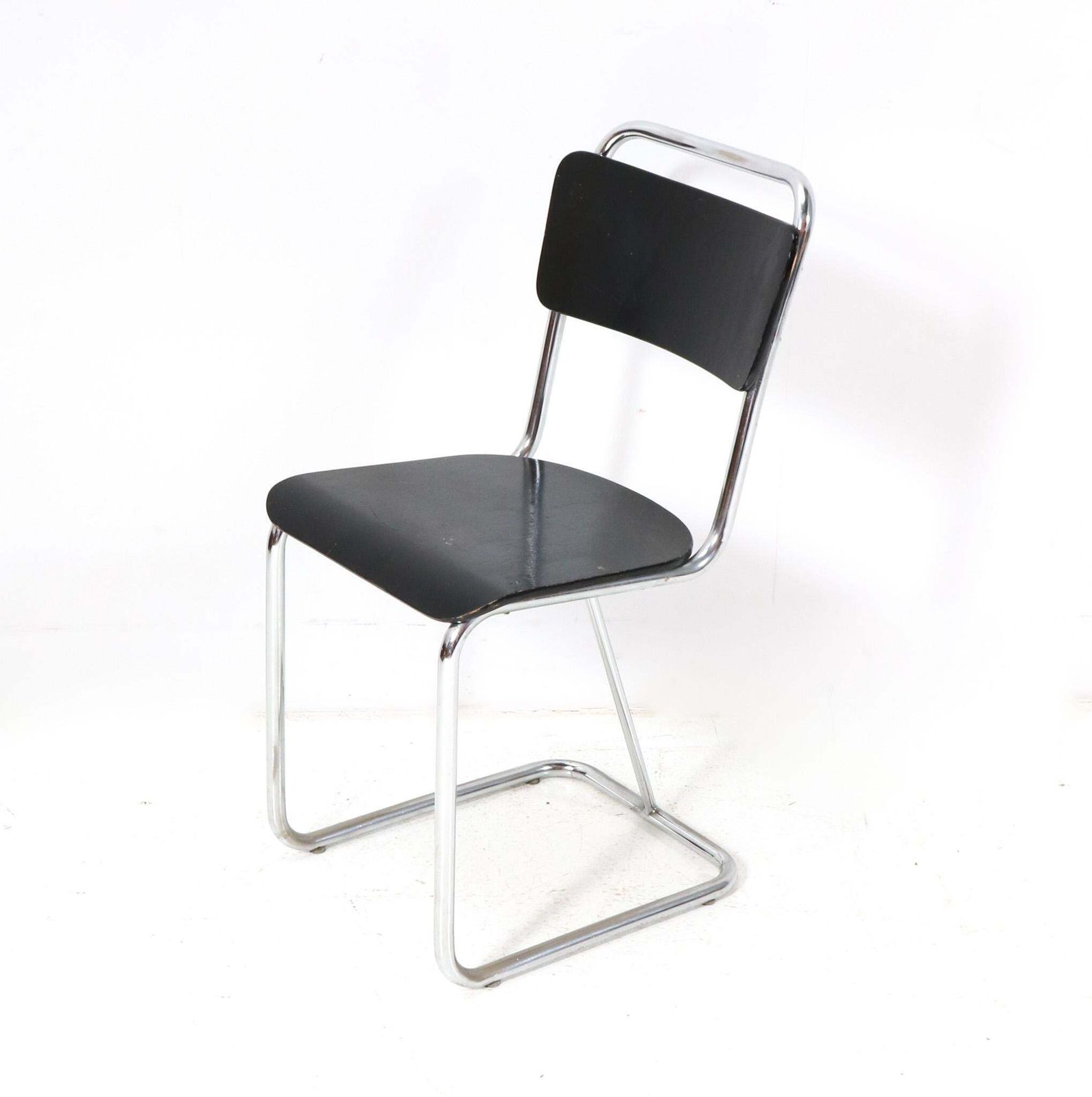 Rationalist  Bauhaus Tubular Side Chair, 1930s photo furniture