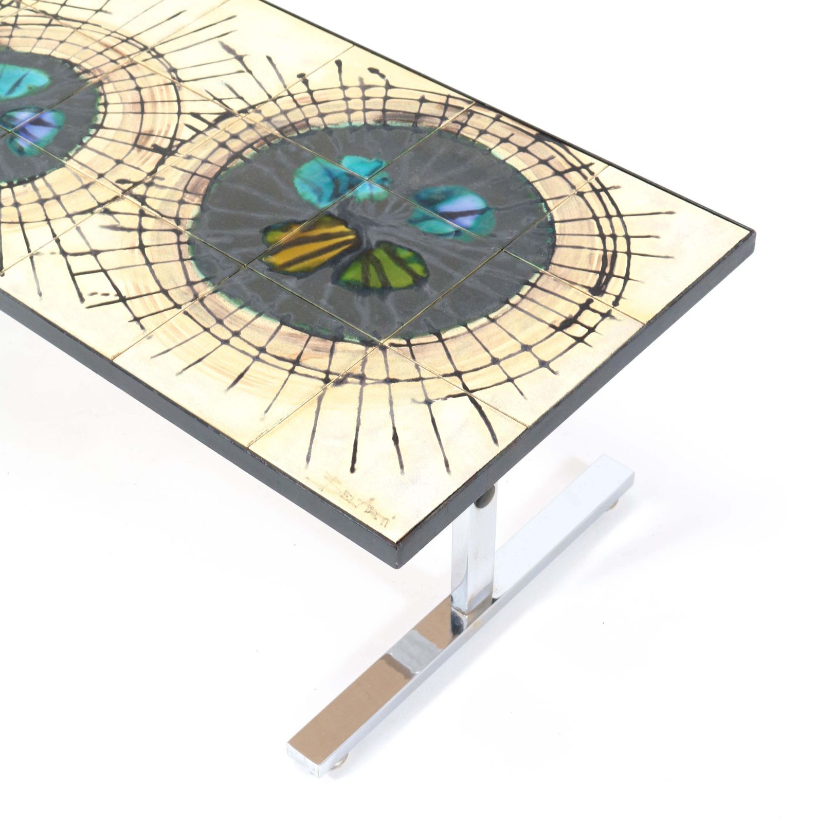 Belgium Mid Century Modern Ceramic Coffee Table By Juliette Belarti, 1960s photo vintage