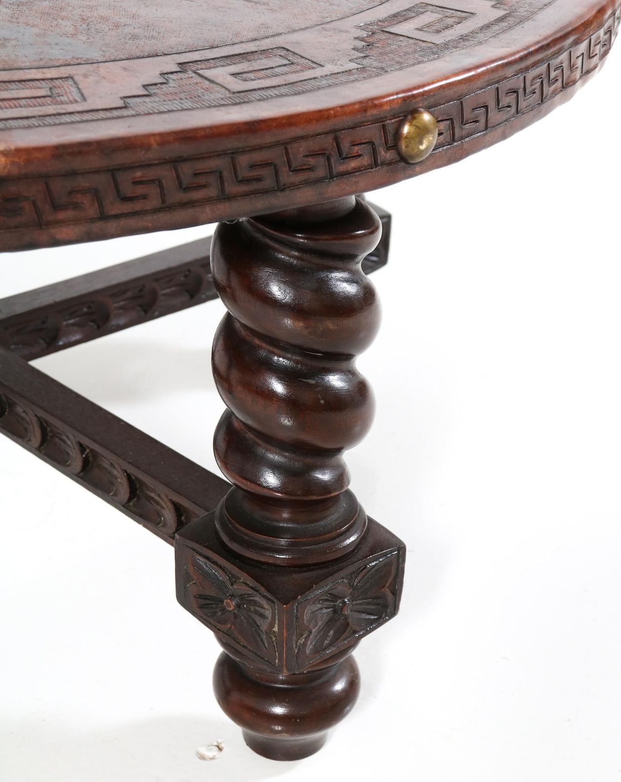Walnut And Leather Mid Century Modern Coffee Table By Angel Pazmino, 1960s photo buy