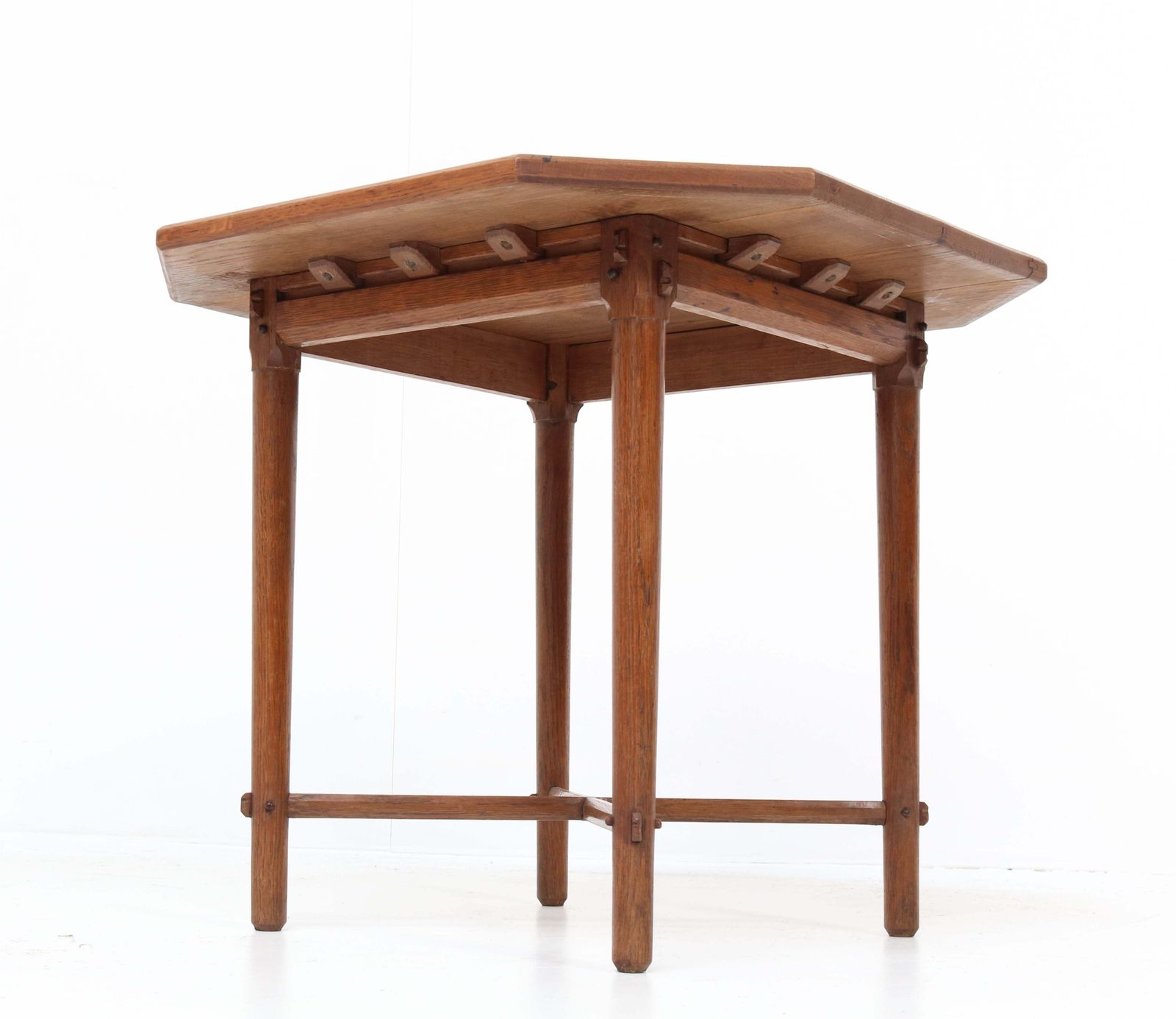 Oak Arts & Crafts Coffee Table By A.J. Kropholler, 1900s photo vintage