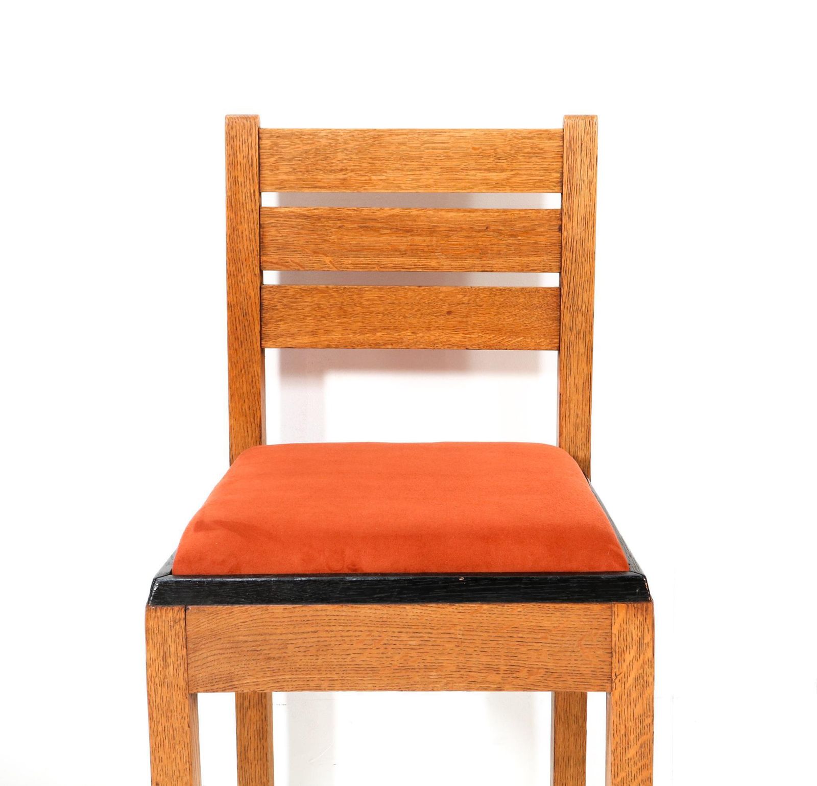 Oak Art Deco Modernist Side Chair By Jan Brunott, 1920s photo vintage