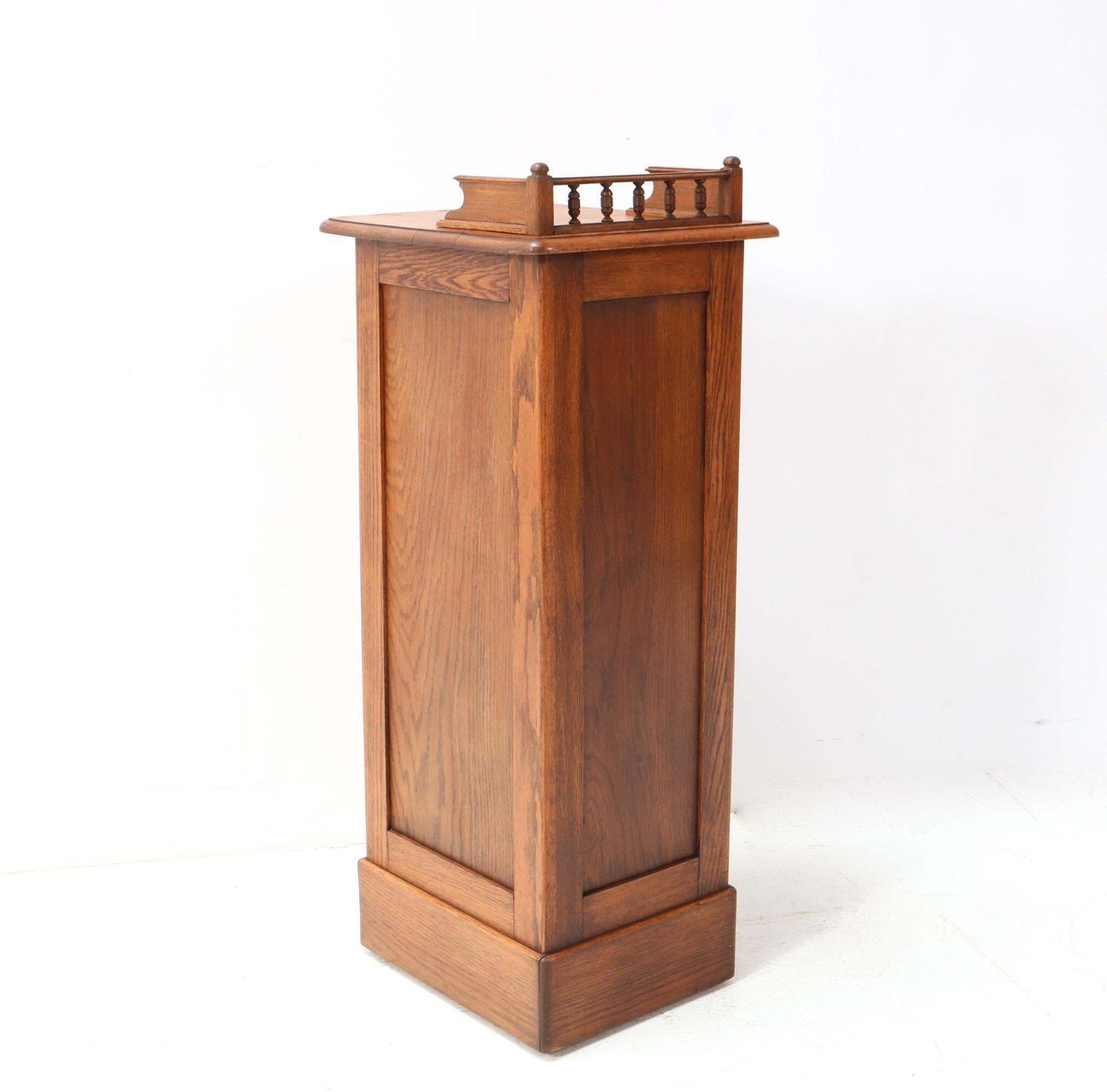 Oak Art Nouveau File Cabinet With Roll Top Door, 1900s photo buy
