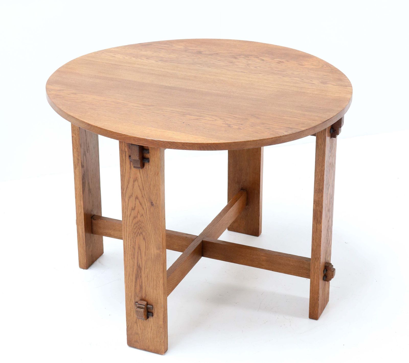 Oak Art Deco Haagse School Coffee Table By J.C. Le Cointre Den Haag, 1920s photo Furniture
