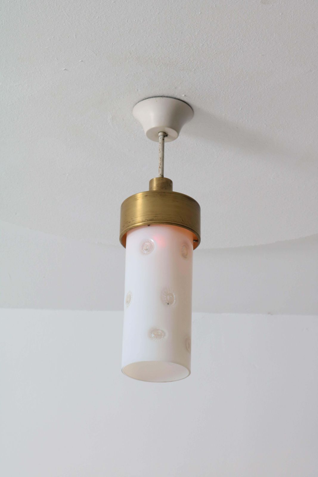 photo for sale Five Mid Century Modern Italian Pendant Lights With Murano Glass Shade, 1960s