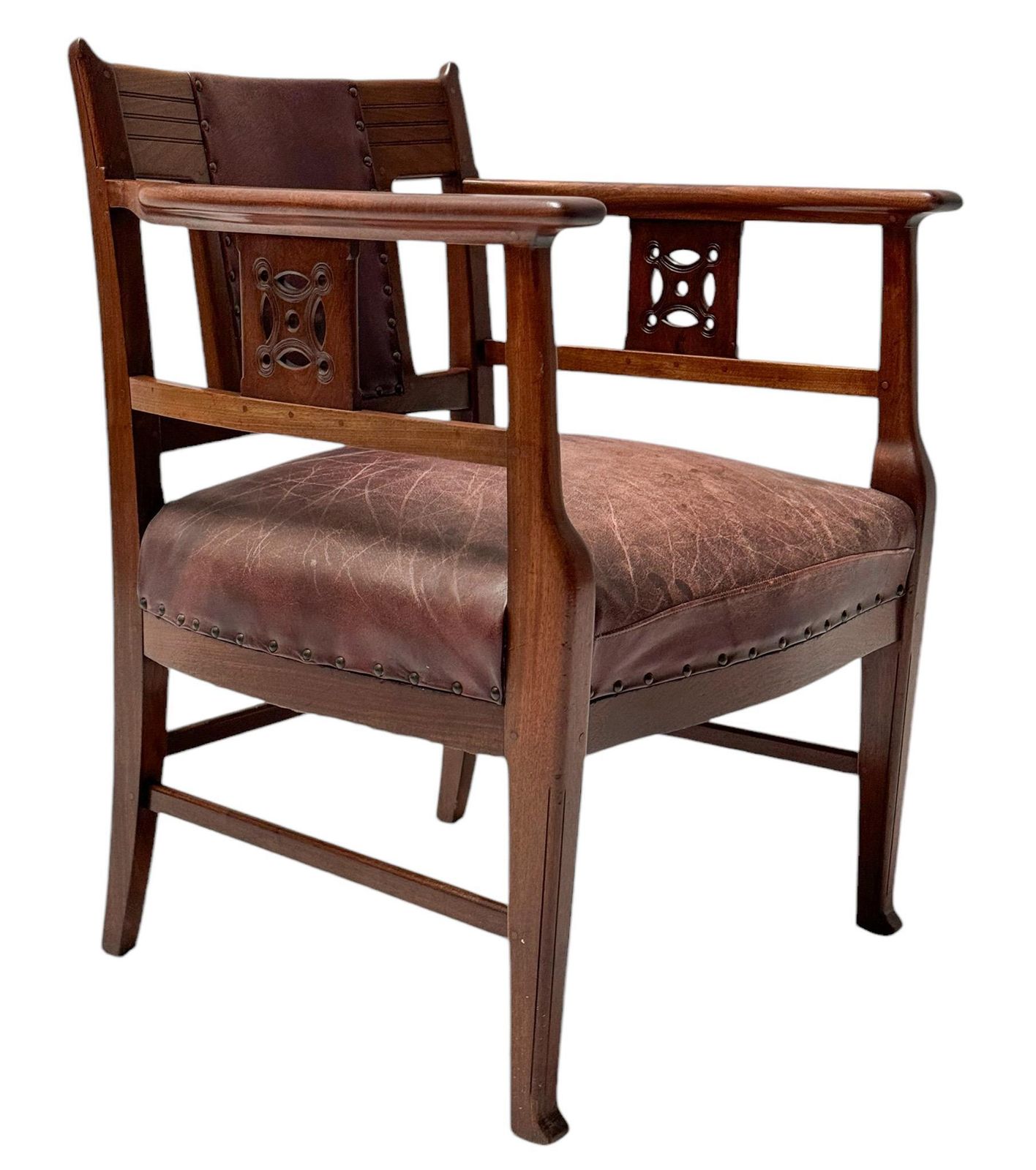 Jac. Van Den Bosch Arts & Crafts Club Chair For 'T Binnenhuis Amsterdam, 1900s photo vinterior