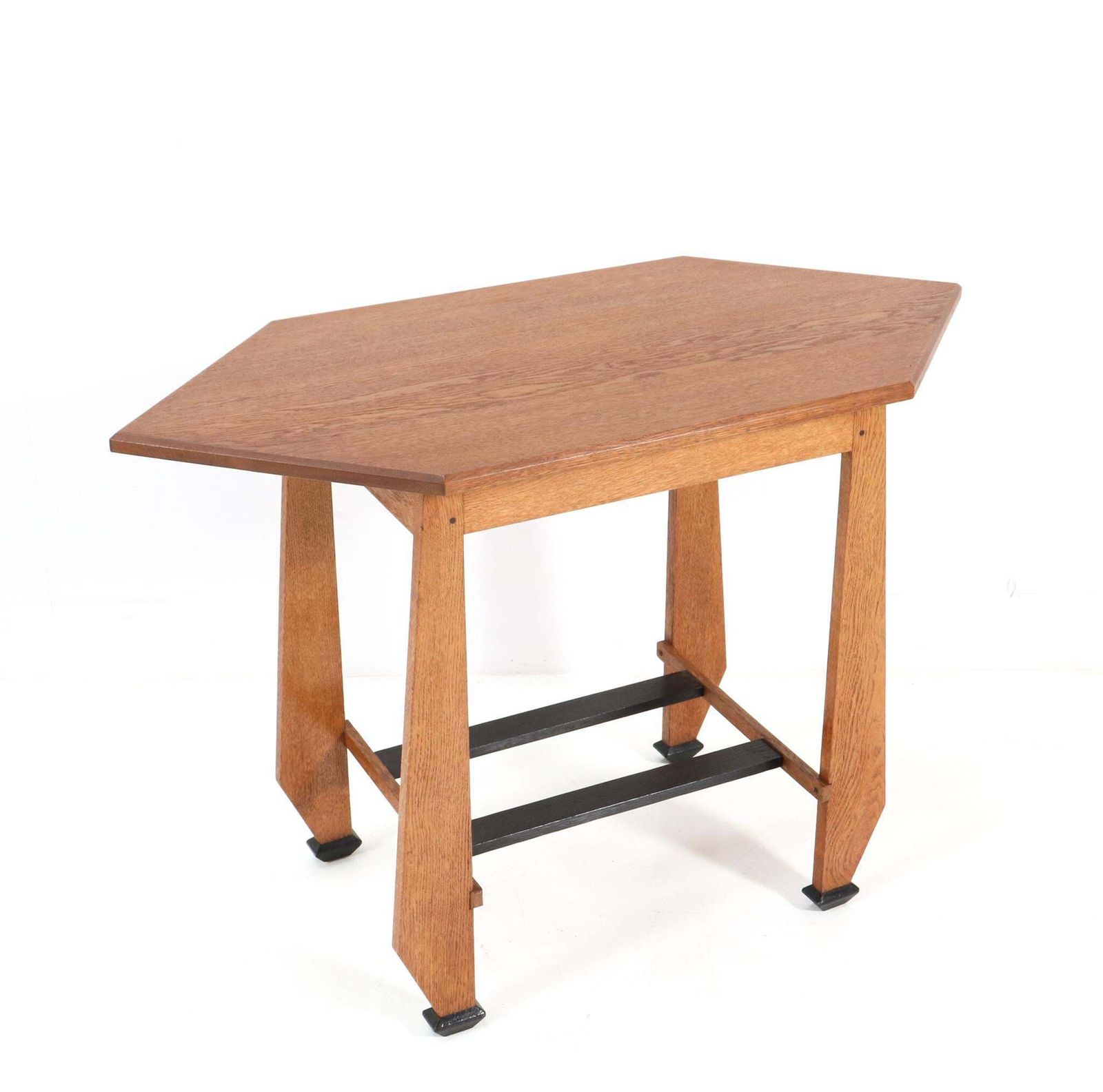 Oak Art Deco Amsterdamse School Tea Table By Jac. Van Den Bosch, 1920s photo Furniture