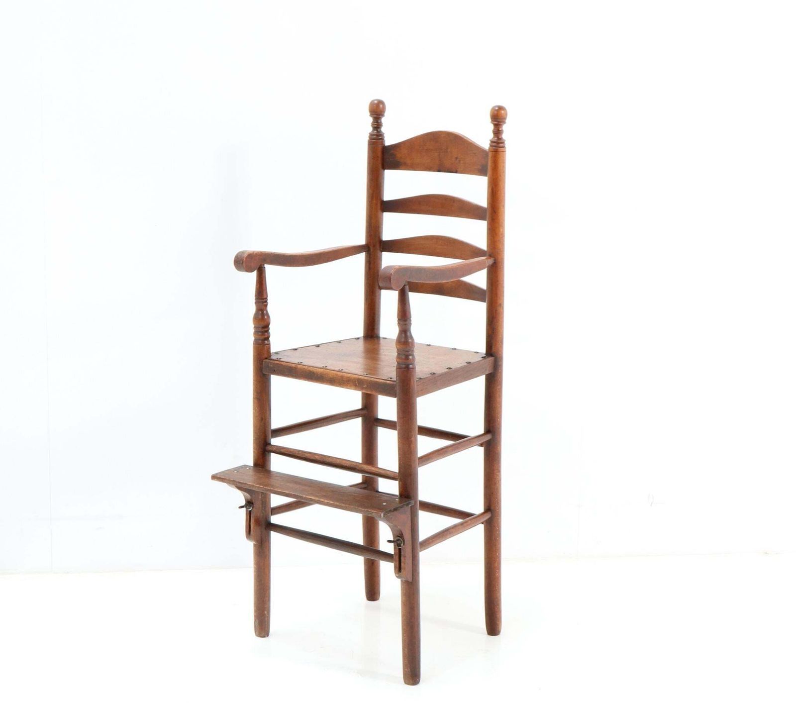 Antique 19th Century Beech Country Ladder Back Children's Chair photo for sale