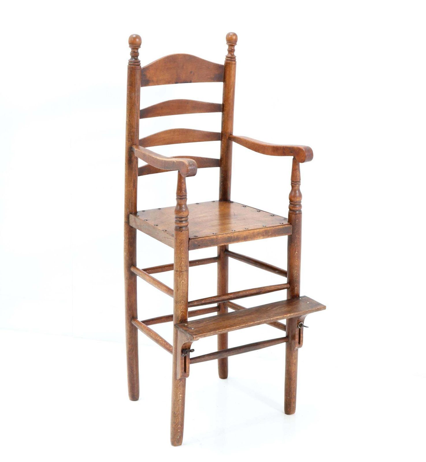 Antique 19th Century Beech Country Ladder Back Children's Chair photo vinterior