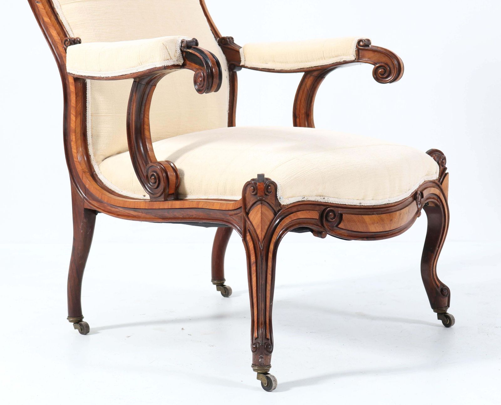 photo buy Satinwood Victorian High Back Armchair Or Voltaire Chair, 1860s