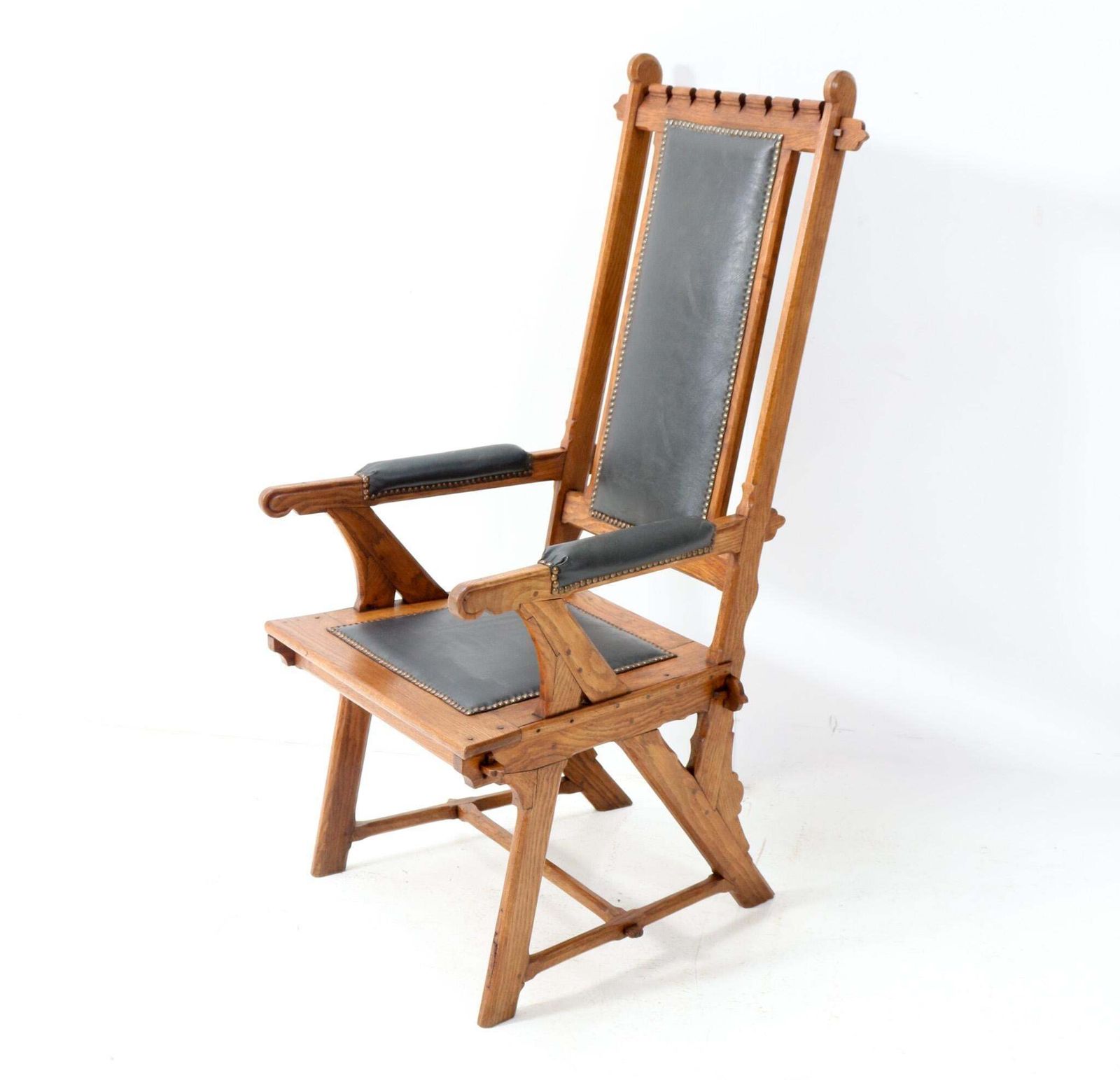 Oak Arts & Crafts Art Nouveau High Back Armchair By H.P. Berlage, 1900s photo Furniture
