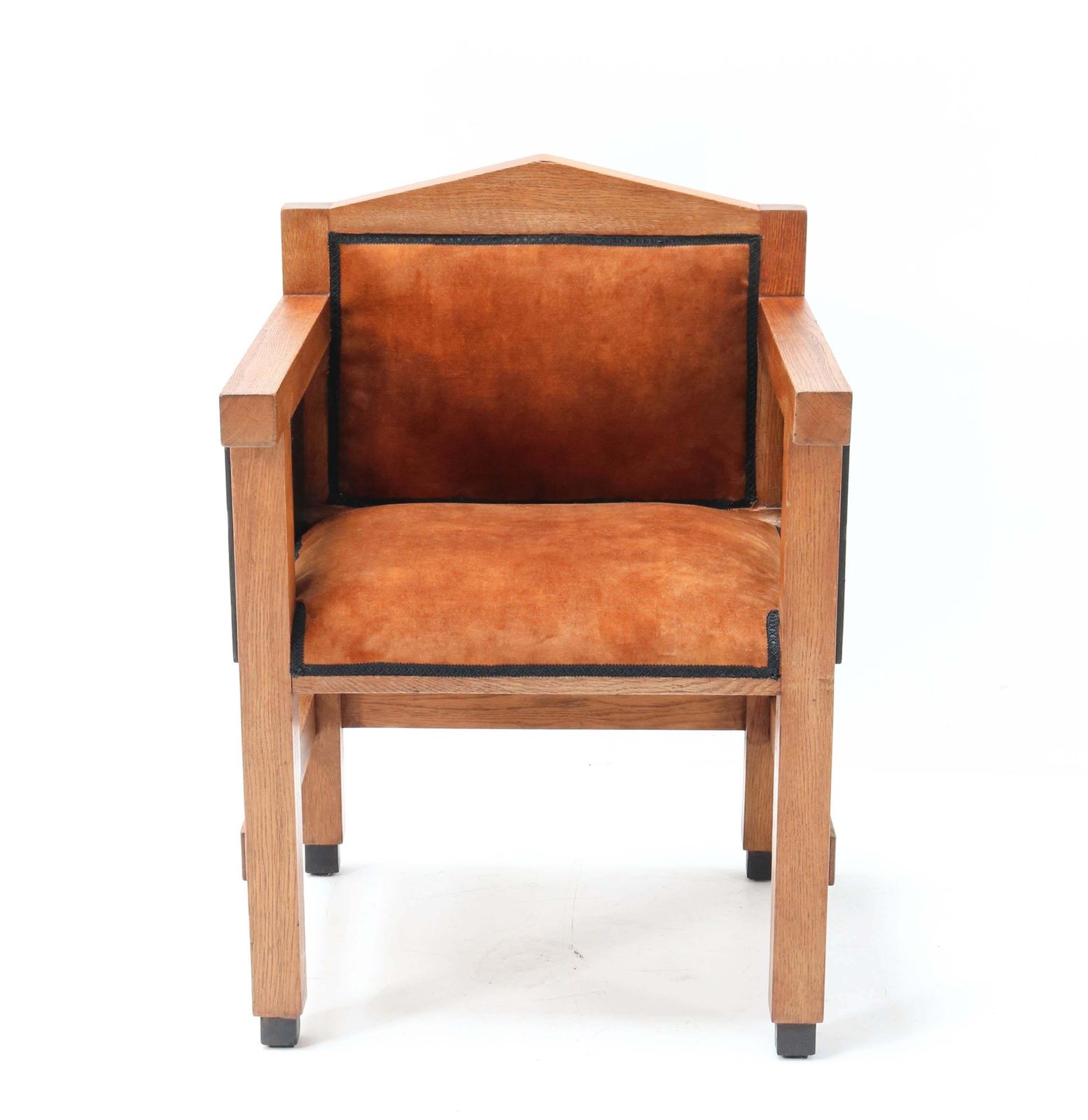 Oak Art Deco Haagse School Armchair By Jacques Grubben, 1930 photo furniture