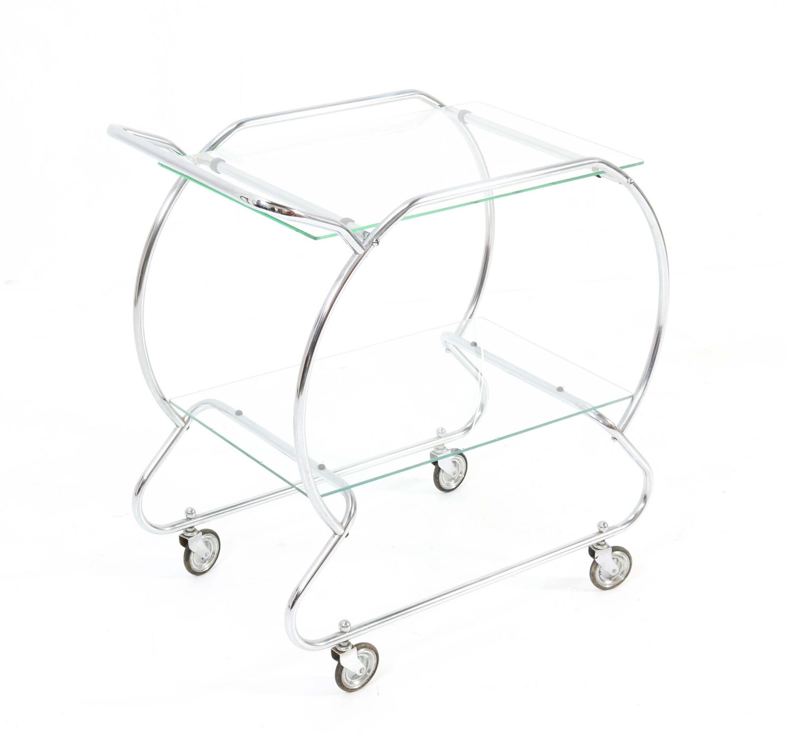Nickel Plated Brass Art Deco Serving Trolley, 1930s photo 812.0
