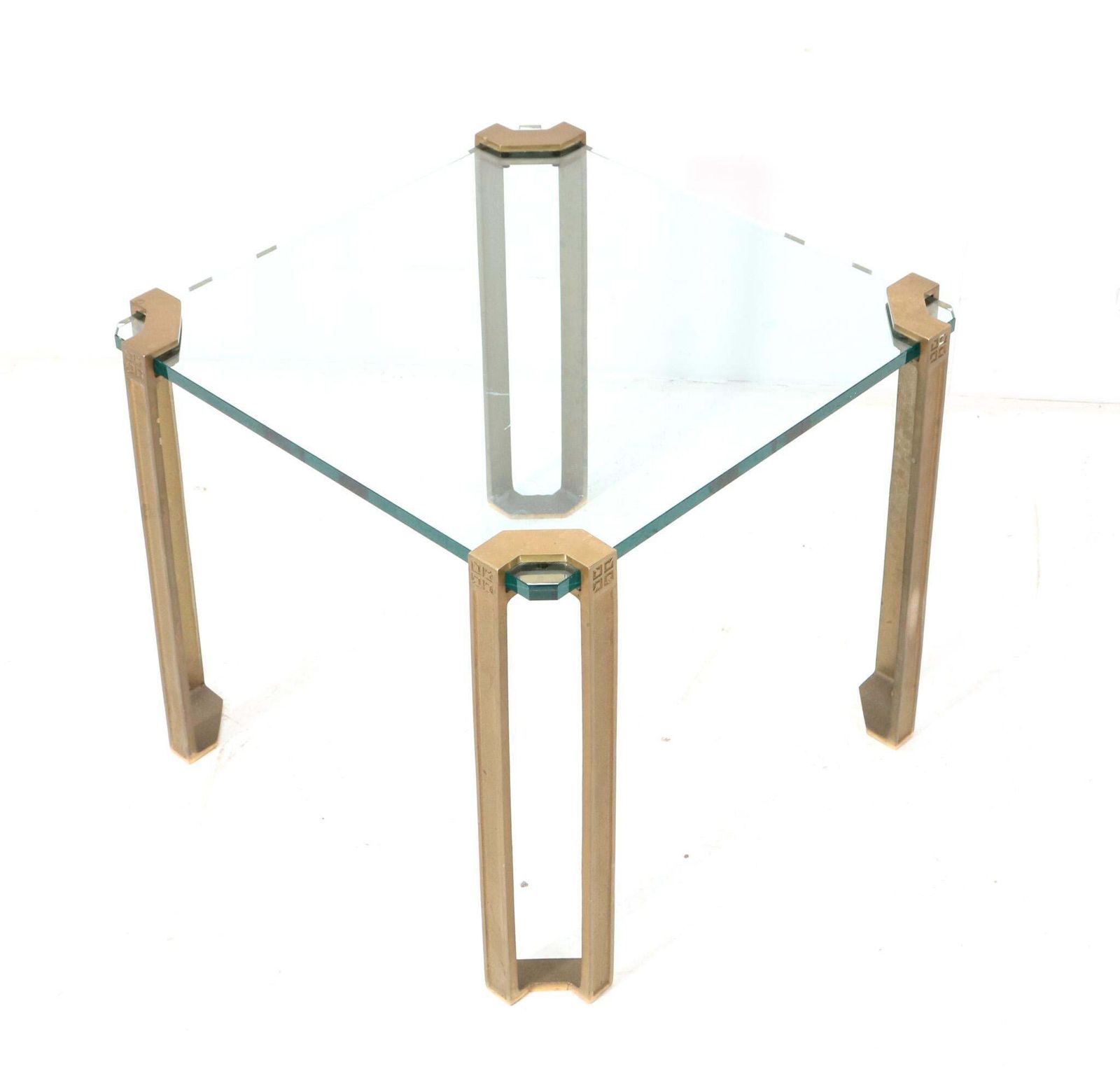 Hollywood Regency Bronze Square Side Table By Peter Ghyczy For Ghyczy, 1970s photo Furniture