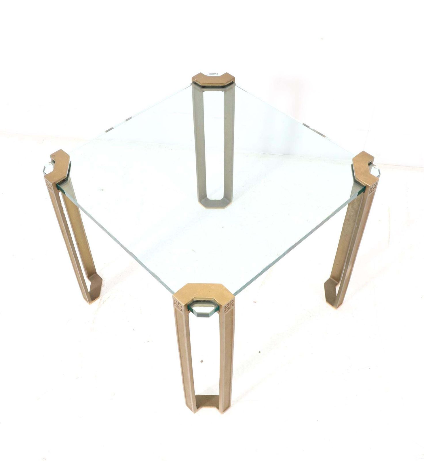 Hollywood Regency Bronze Square Side Table By Peter Ghyczy For Ghyczy, 1970s photo buy
