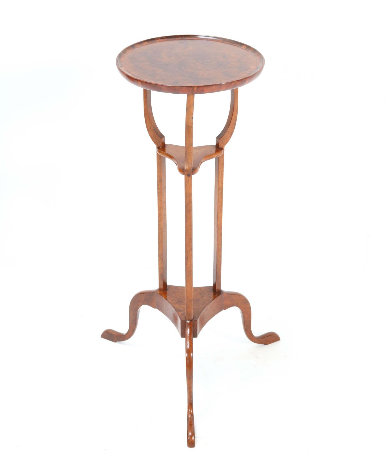 English 19th Century Burl And Walnut Tripod Occasional Table photo furniture