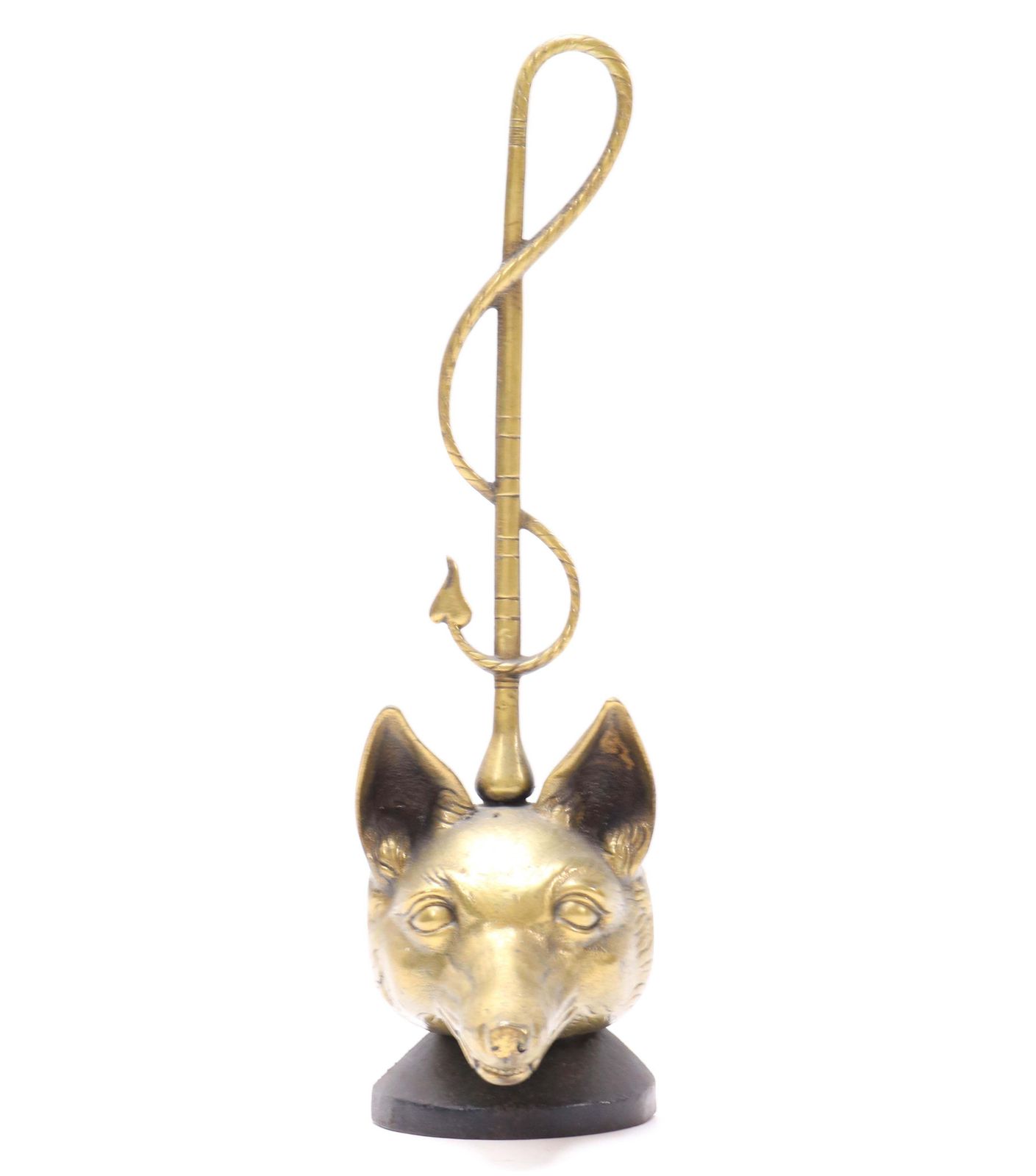 Brass And Iron English Fox Head Door Stop By Peerage, 1920s photo furniture