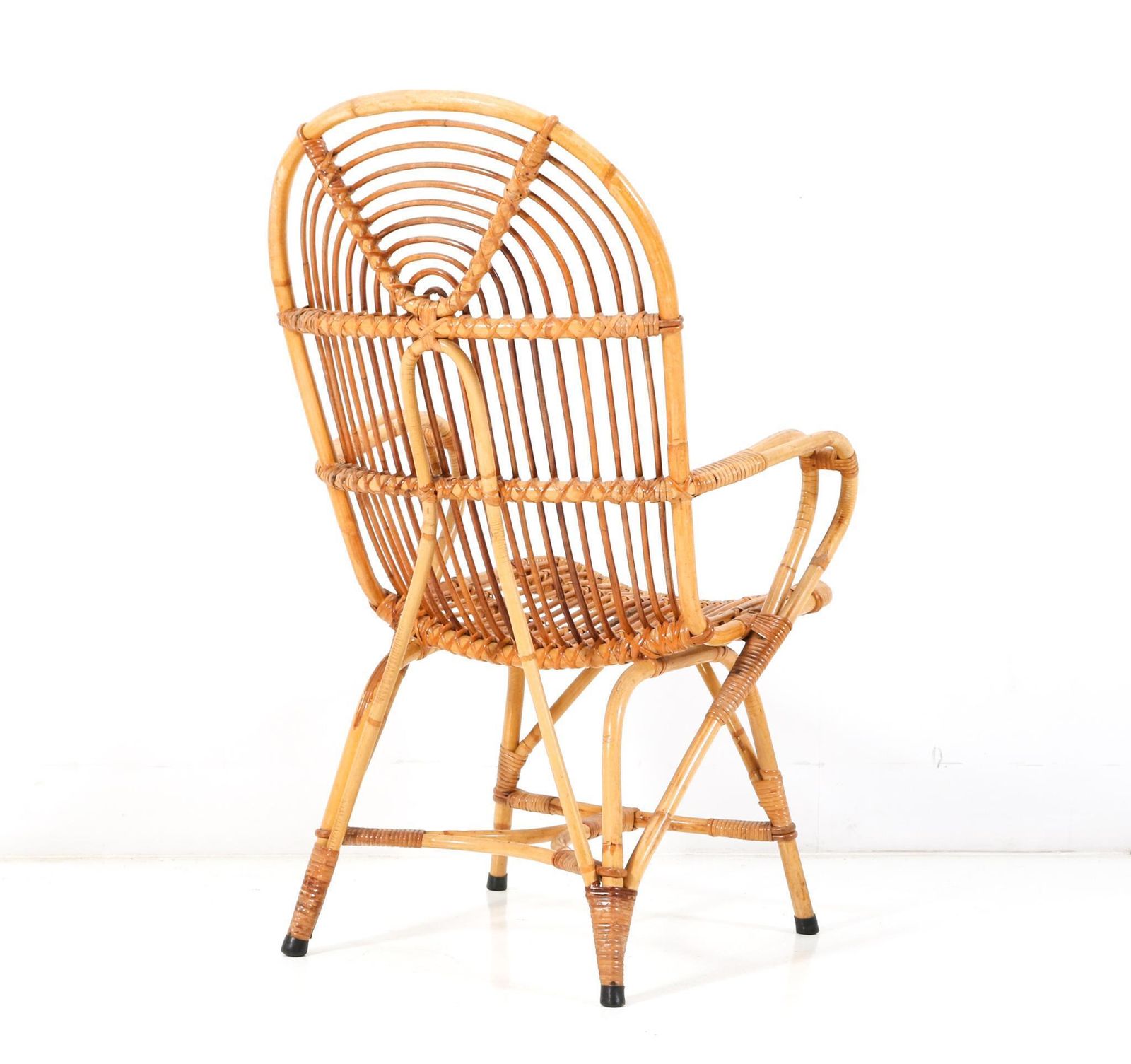 Mid Century Modern Rattan Lounge Chair, 1960s photo vinterior