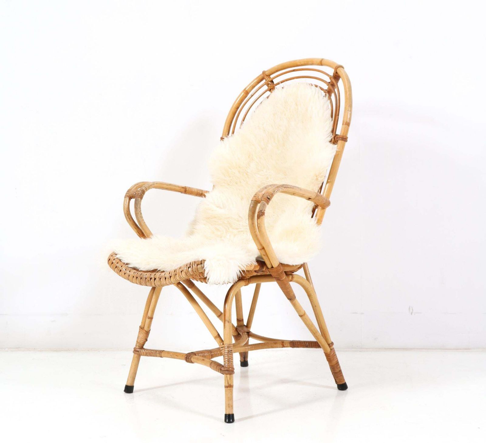 Mid Century Modern Rattan Lounge Chair, 1960s photo buy