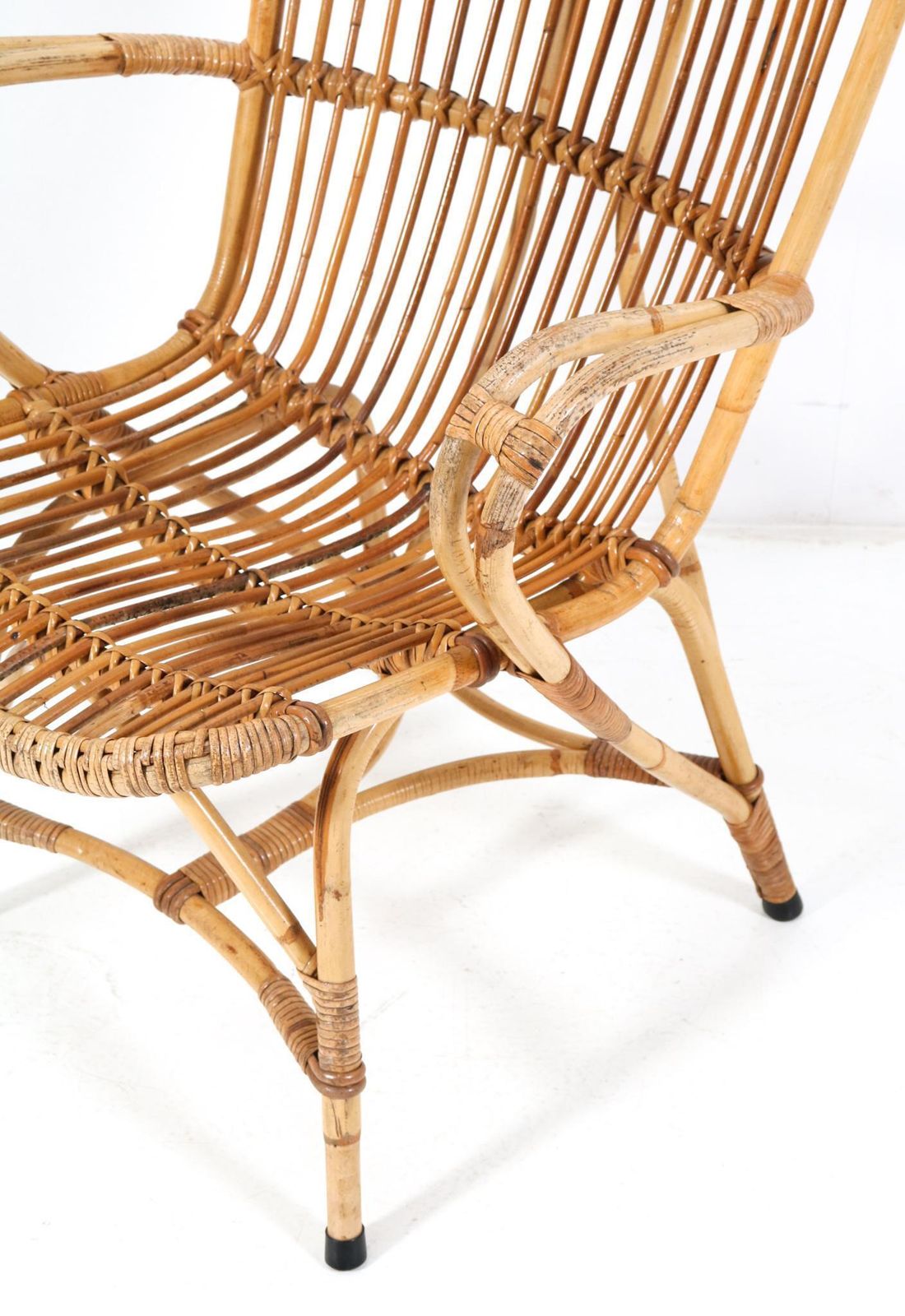 Mid Century Modern Rattan Lounge Chair, 1960s photo vintage