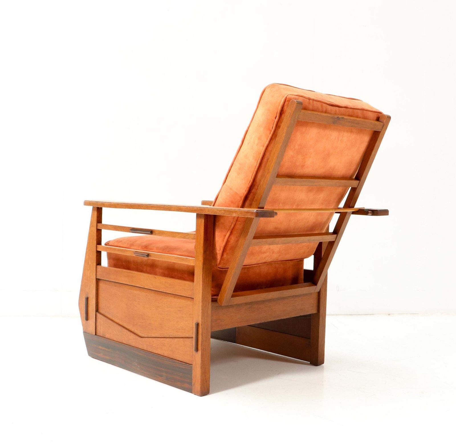 Oak Art Deco Amsterdamse School Lounge Chair Or Folding Chair, 1920s photo vinterior