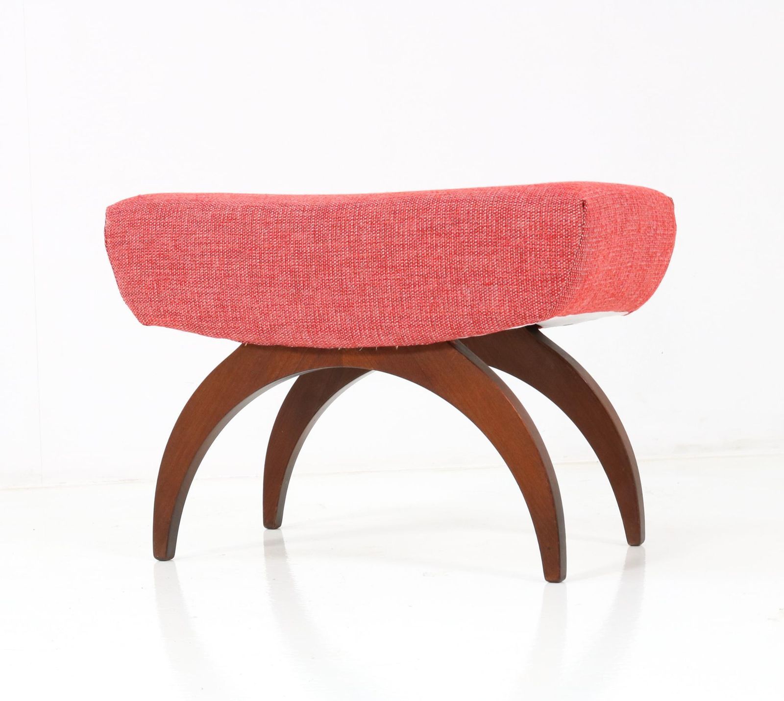 Walnut Mid Century Modern Stool By A.A. Patijn For Zijlstra, 1950s photo Furniture