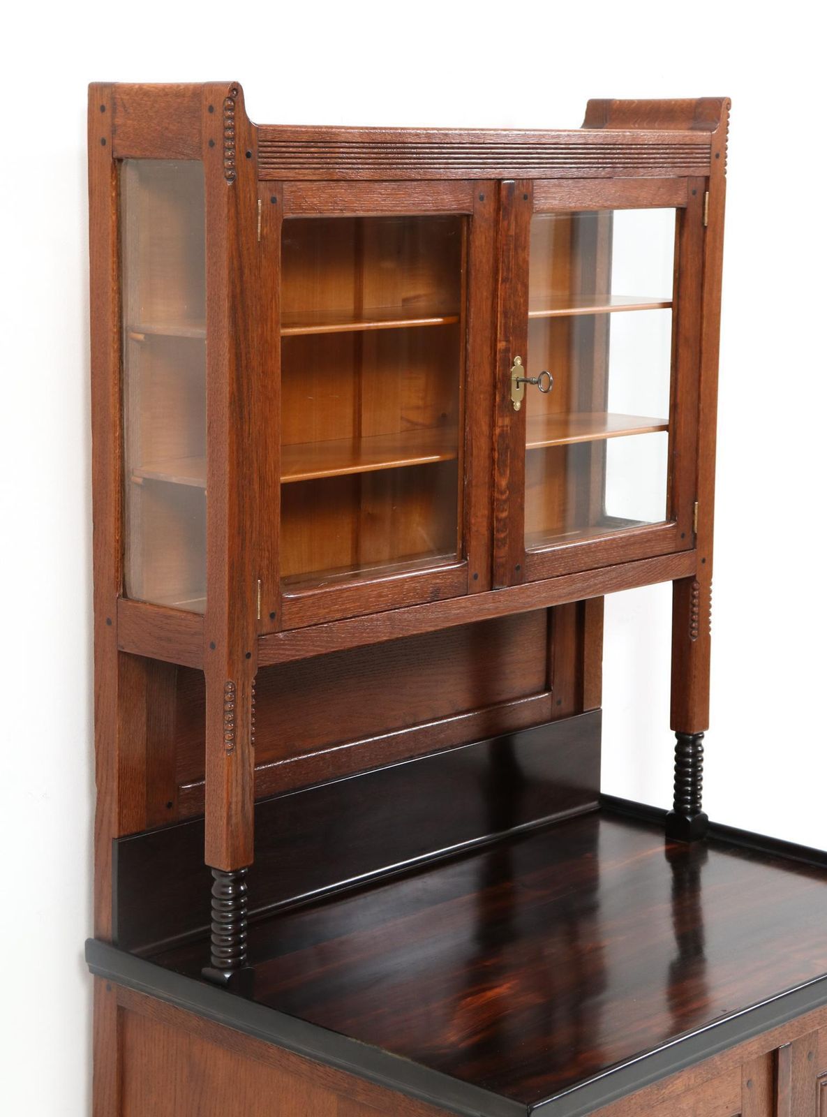 photo for sale Oak Art Nouveau Arts & Crafts Cupboard By Jac. Van Den Bosch For 'T Binnenhuis