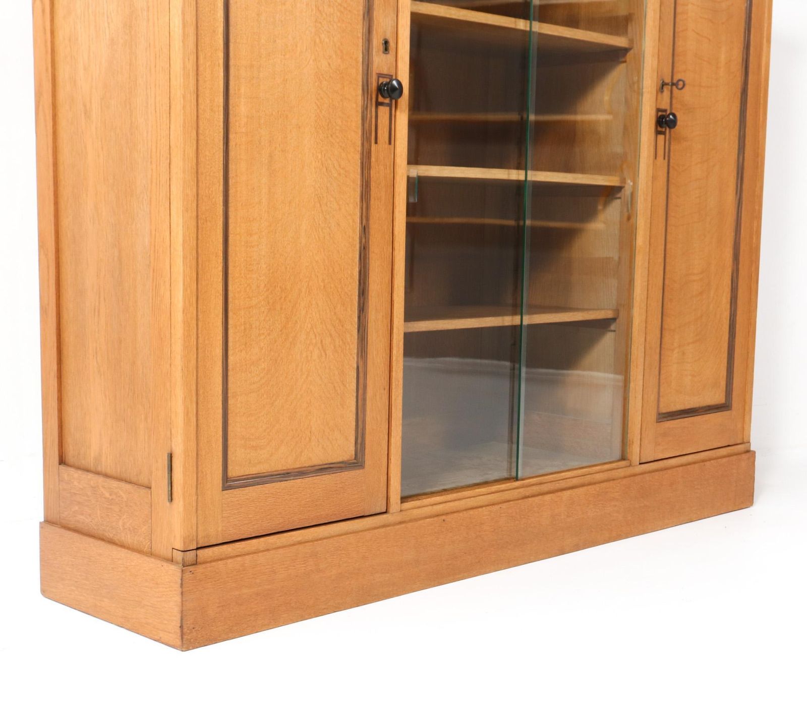 photo furniture Art Deco Modernist Bookcase With Glass Sliding Doors, 1920s