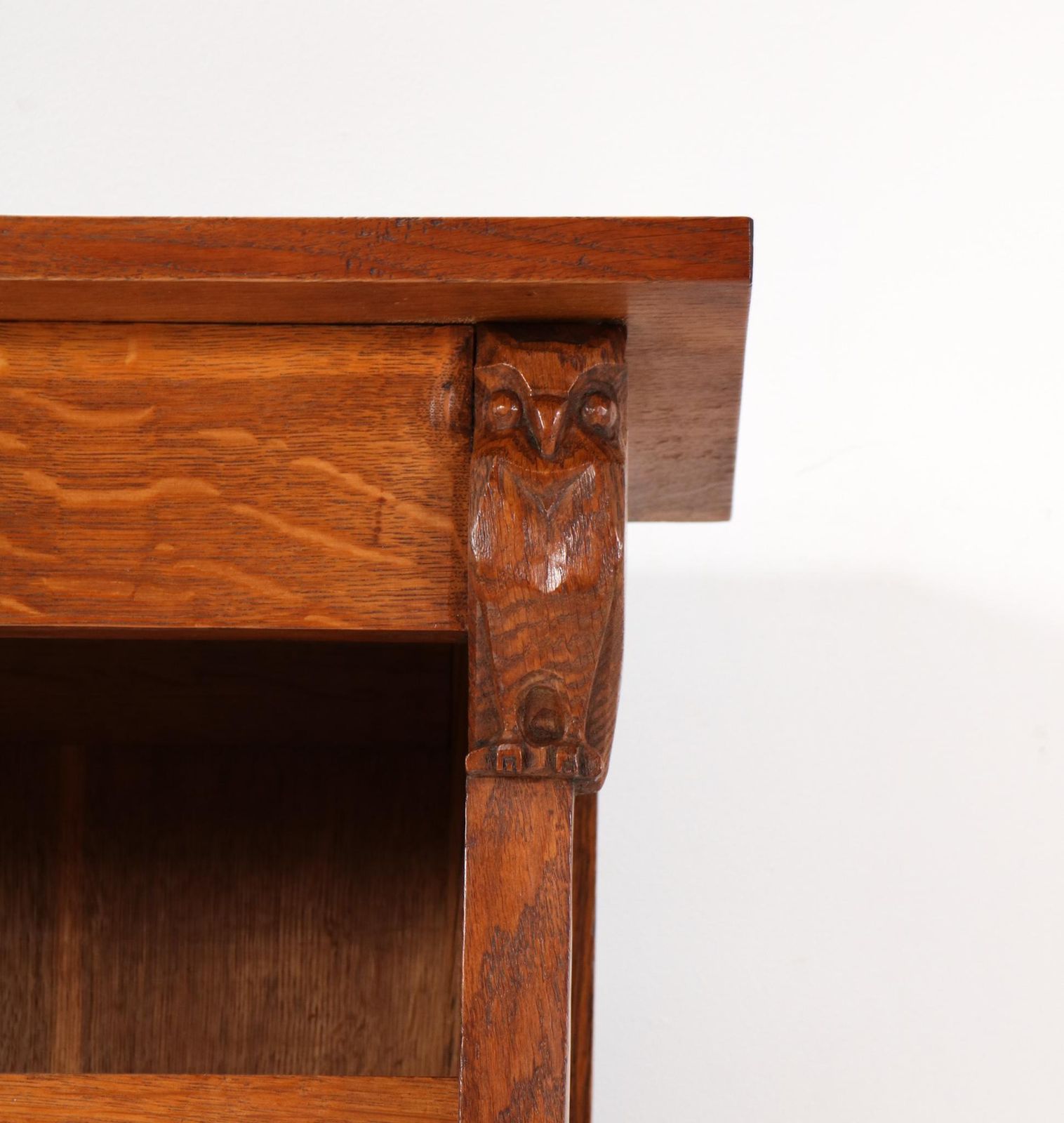 photo buy Oak Arts & Crafts Two Piece Bookcase By Alexander J. Kropholler, 1890s