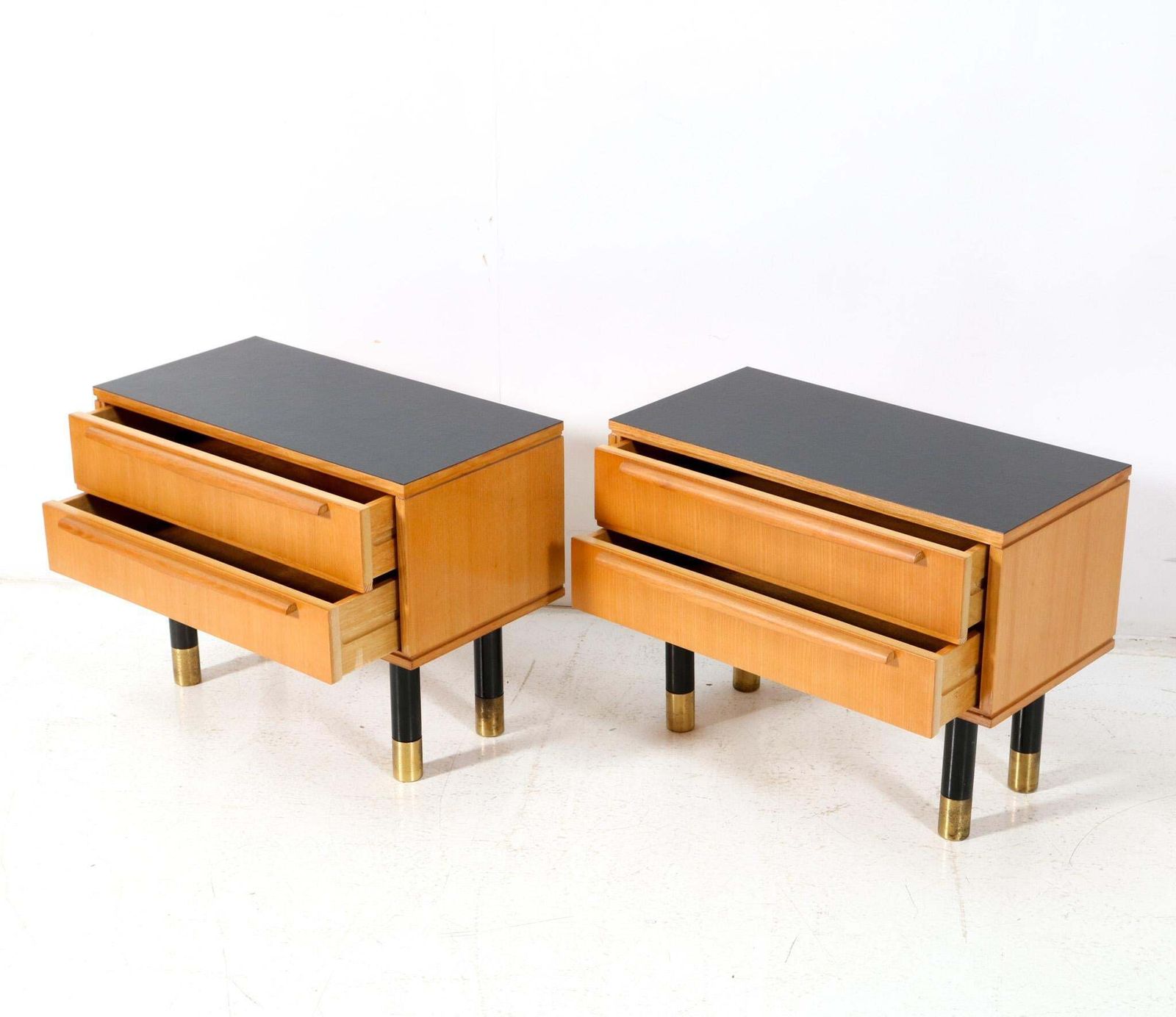 Pair Of Mid Century Modern Nightstands Or Bedside Tables, 1950s photo Furniture