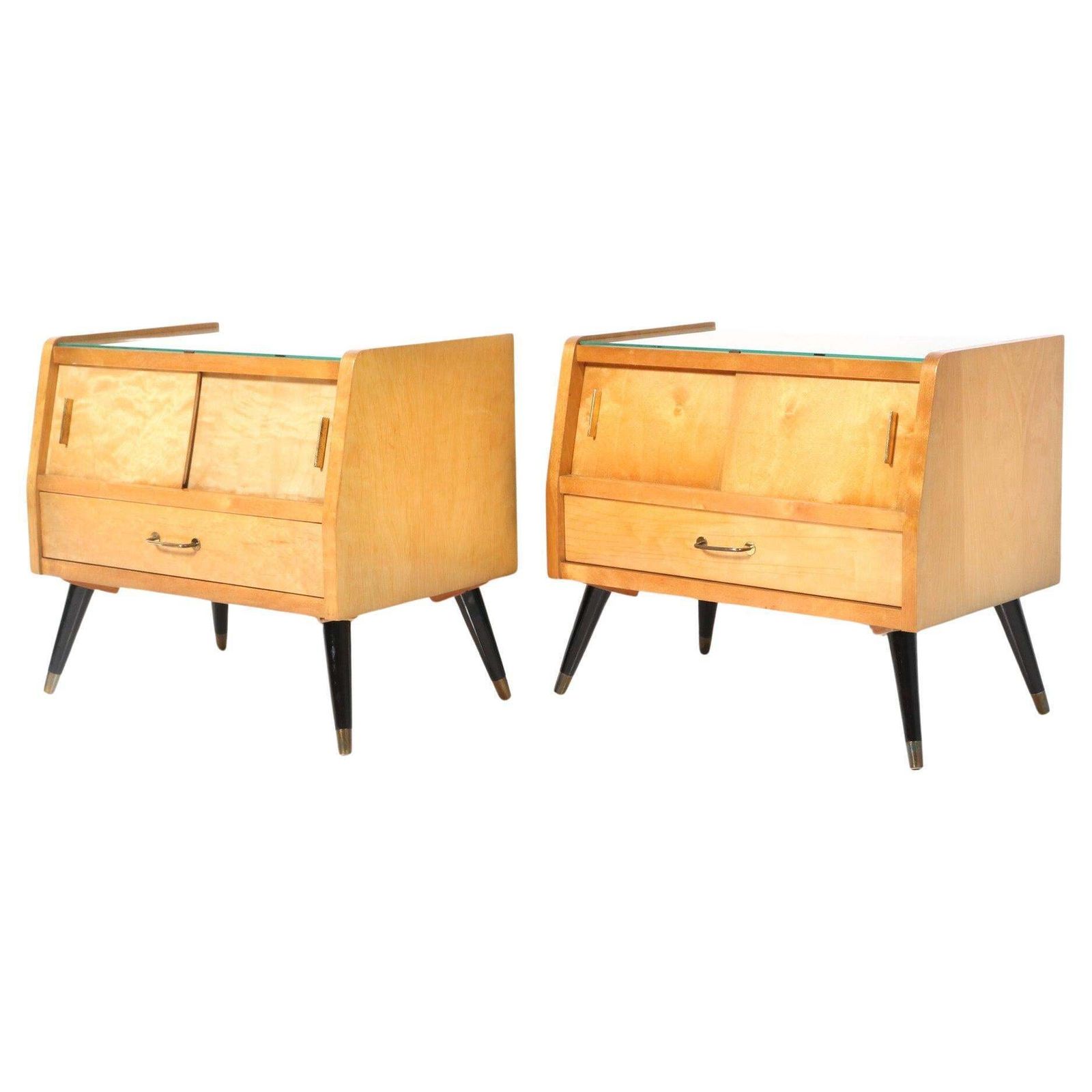 Mid Century Modern Italian Nightstands Or Bedside Tables, 1960s