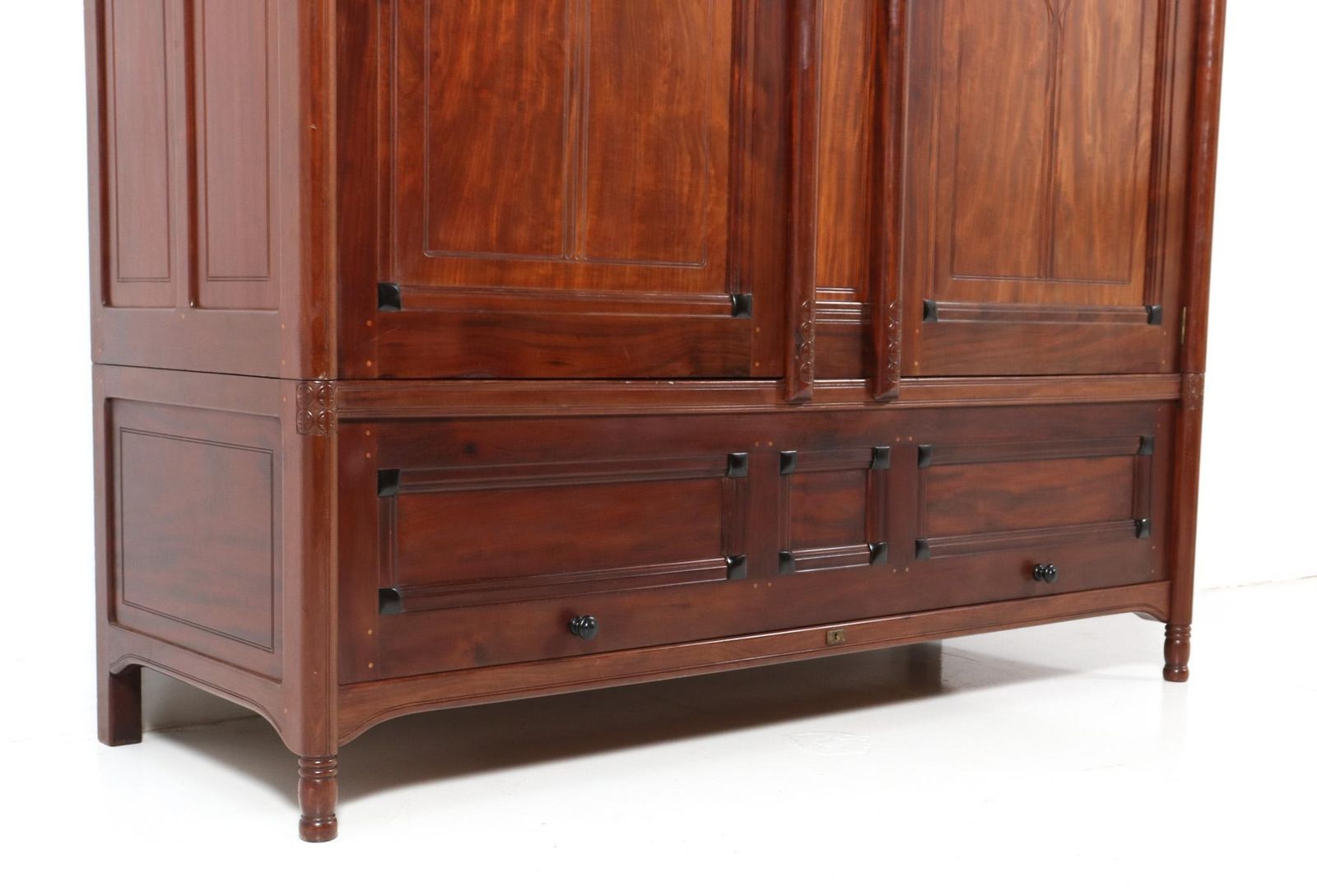 Furniture Arts & Crafts Armoire Or Wardrobe By Jac. Van Den Bosch For 'T Binnenhuis, 1910 photo