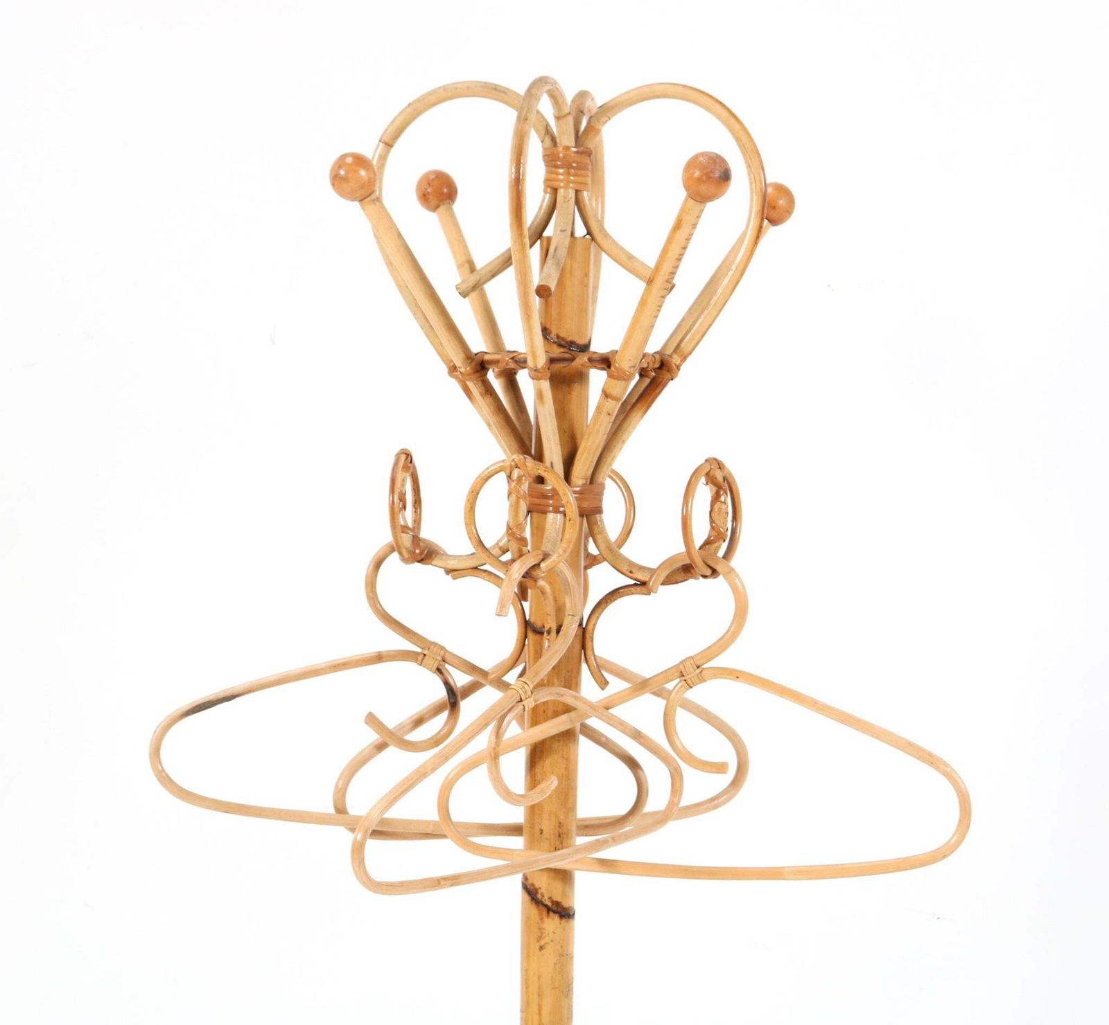 Mid Century Modern Bamboo Coat Rack Franco Albini Style, 1960s photo vinterior