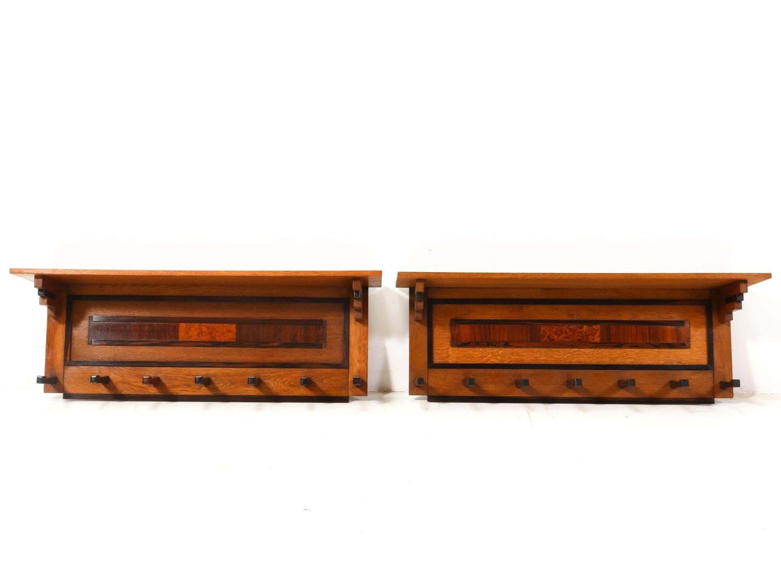 Two Oak Art Deco Modernist Coat Racks By P.E.L. Izeren For De Genneper Molen photo furniture