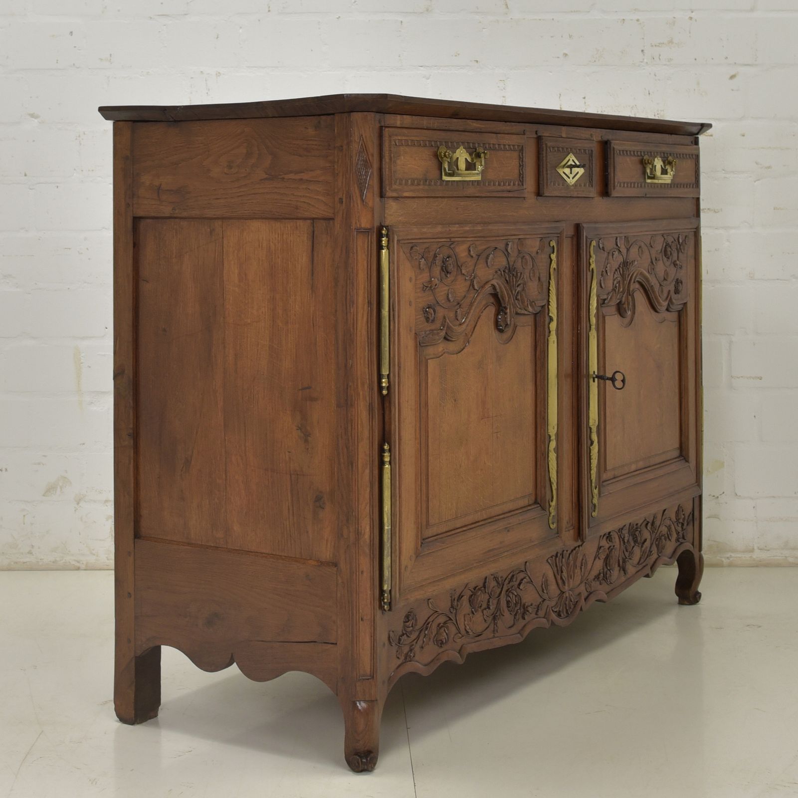 Furniture Antique! Restored Baroque Louis XV Sideboard Circa 1790, Oak Cabinet, Chest Of Drawers photo