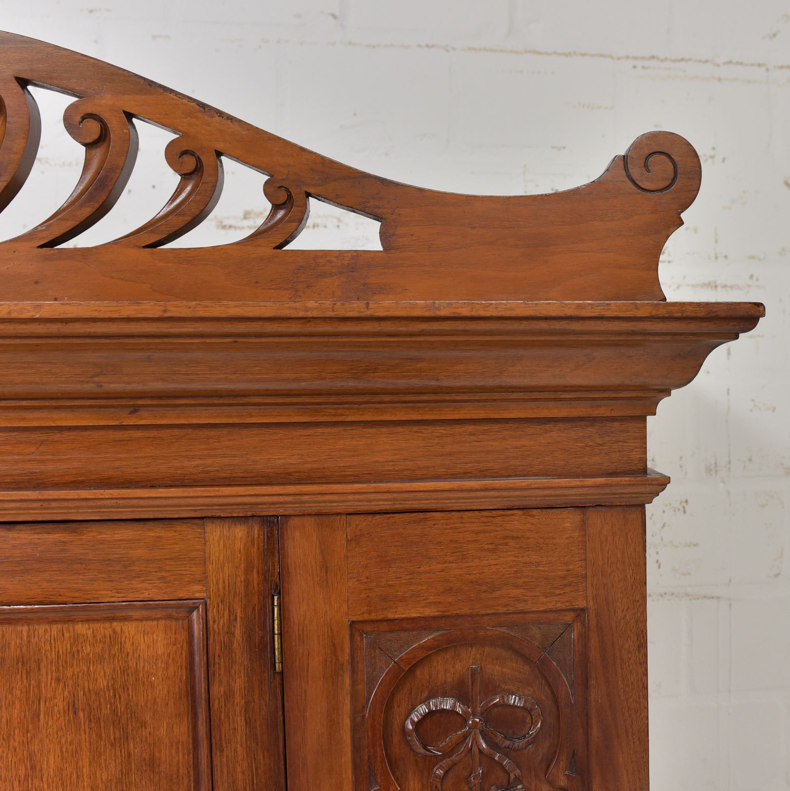 Antique! Single Door Wardrobe Restored Art Nouveau Walnut Hall Cupboard photo buy