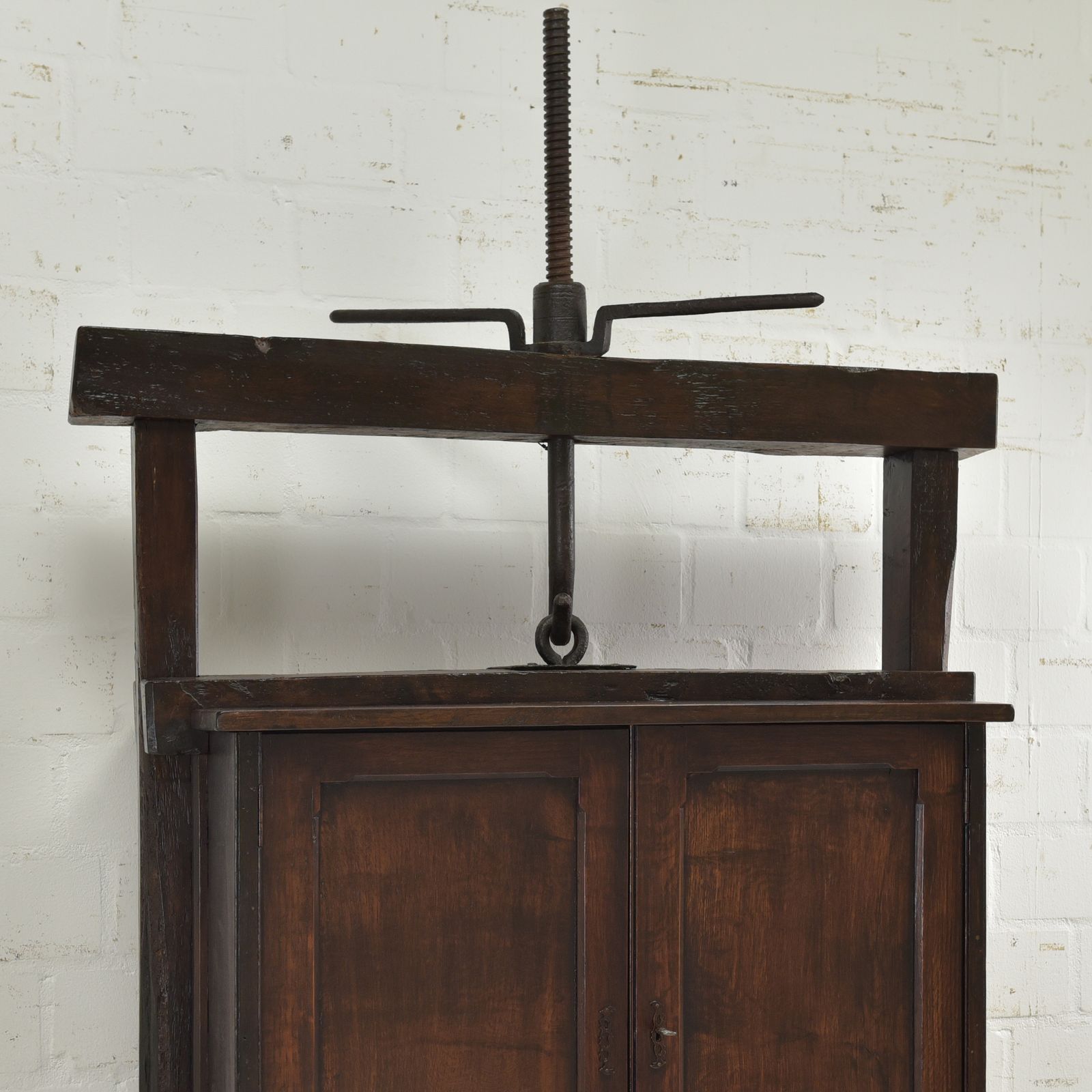 Antique! Screw Press Cabinet Restored Oak Dresser Vertiko Bar Cabinet photo vintage