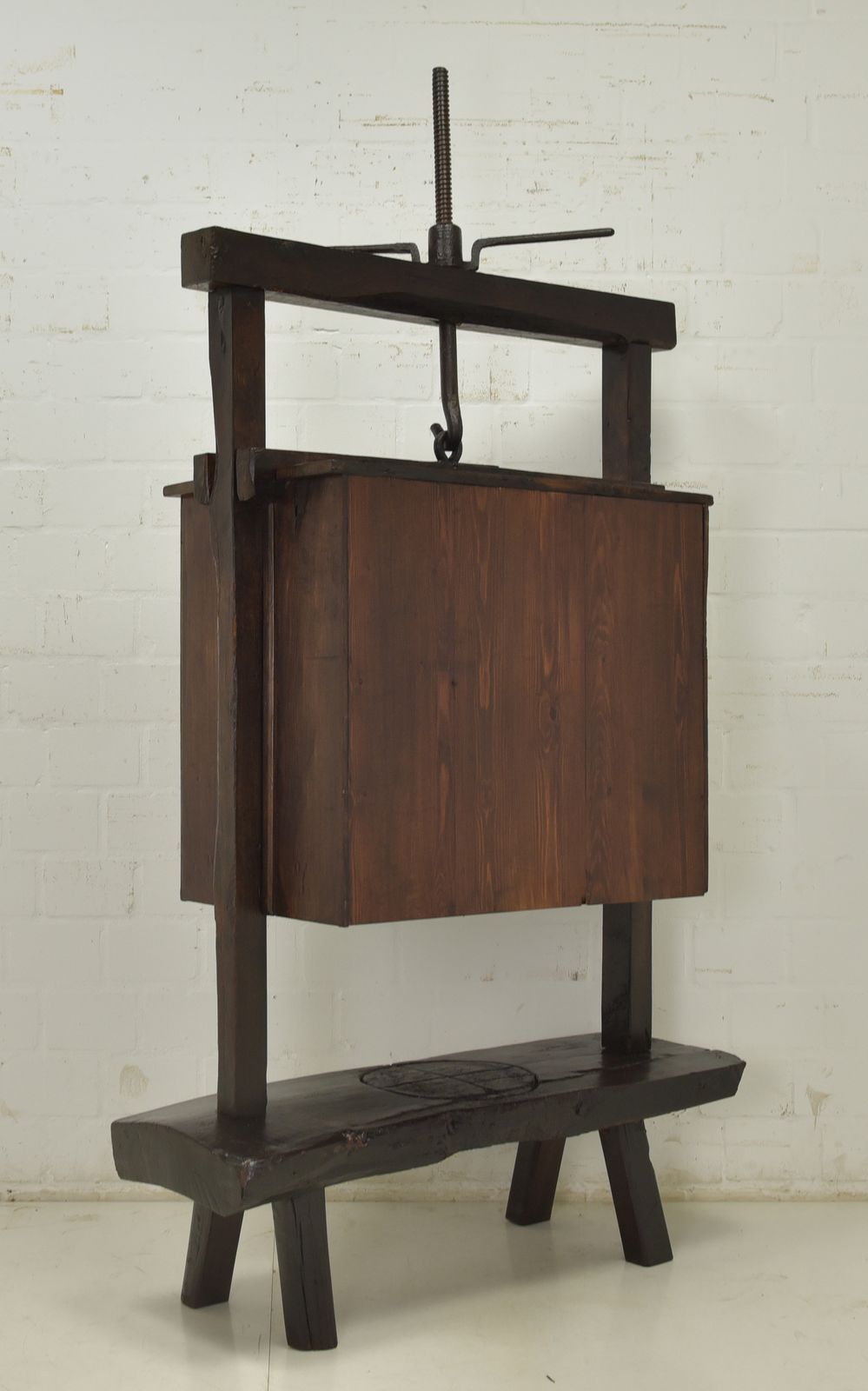 Furniture Antique! Screw Press Cabinet Restored Oak Dresser Vertiko Bar Cabinet photo