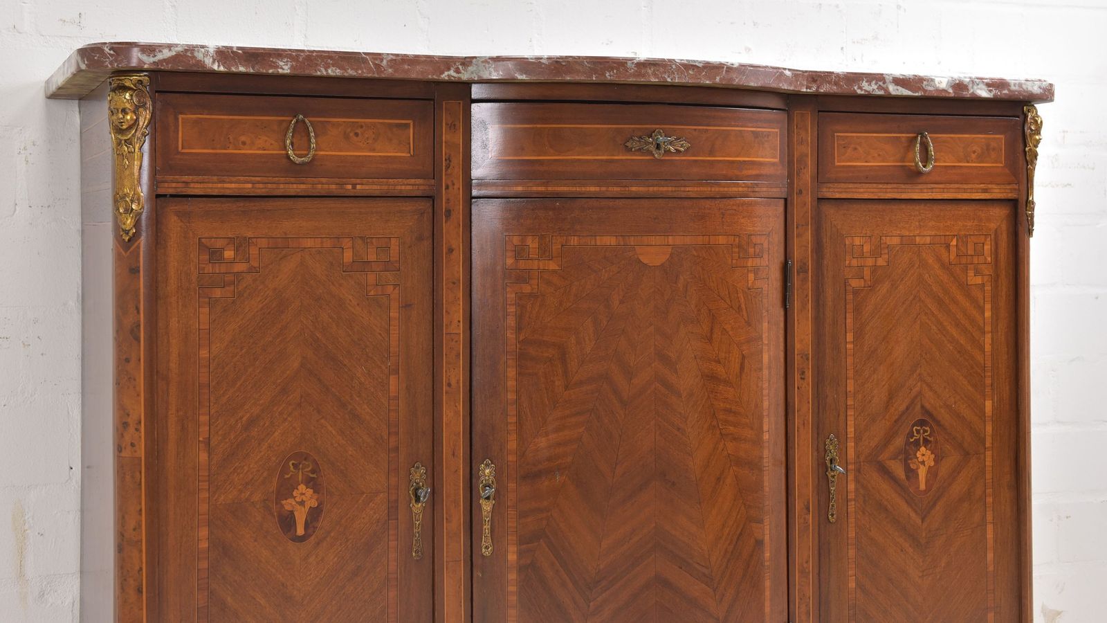 Antique! Restored Art Deco 1925 Mahogany Sideboard Dresser Dining Room photo vintage
